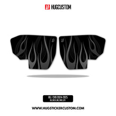HUGSHIELD Media Door for Touring RG SG / CVO (FLTRXST FLHXST) 2024-2025 - 'Flame' Design - HUGSTICKERCUSTOM 