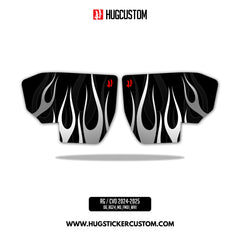 HUGSHIELD Media Door for Touring RG SG / CVO (FLTRXST FLHXST) 2024-2025 - 'Flame' Design - HUGSTICKERCUSTOM 