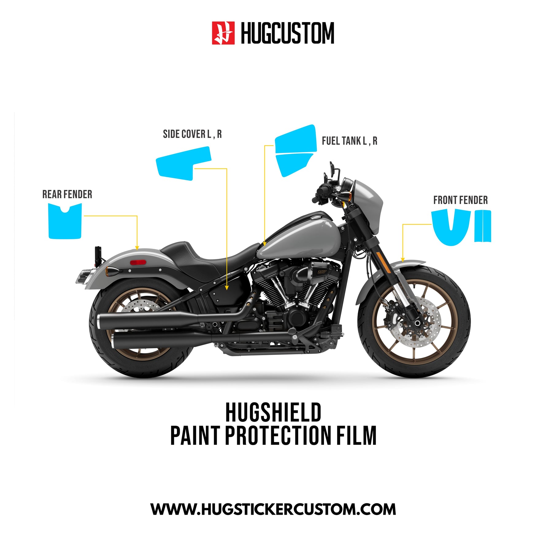 HUGSHIELD™ Paint Protection Film for Cruiser LRS (FXLRS) 2024 - HUGSTICKERCUSTOM 