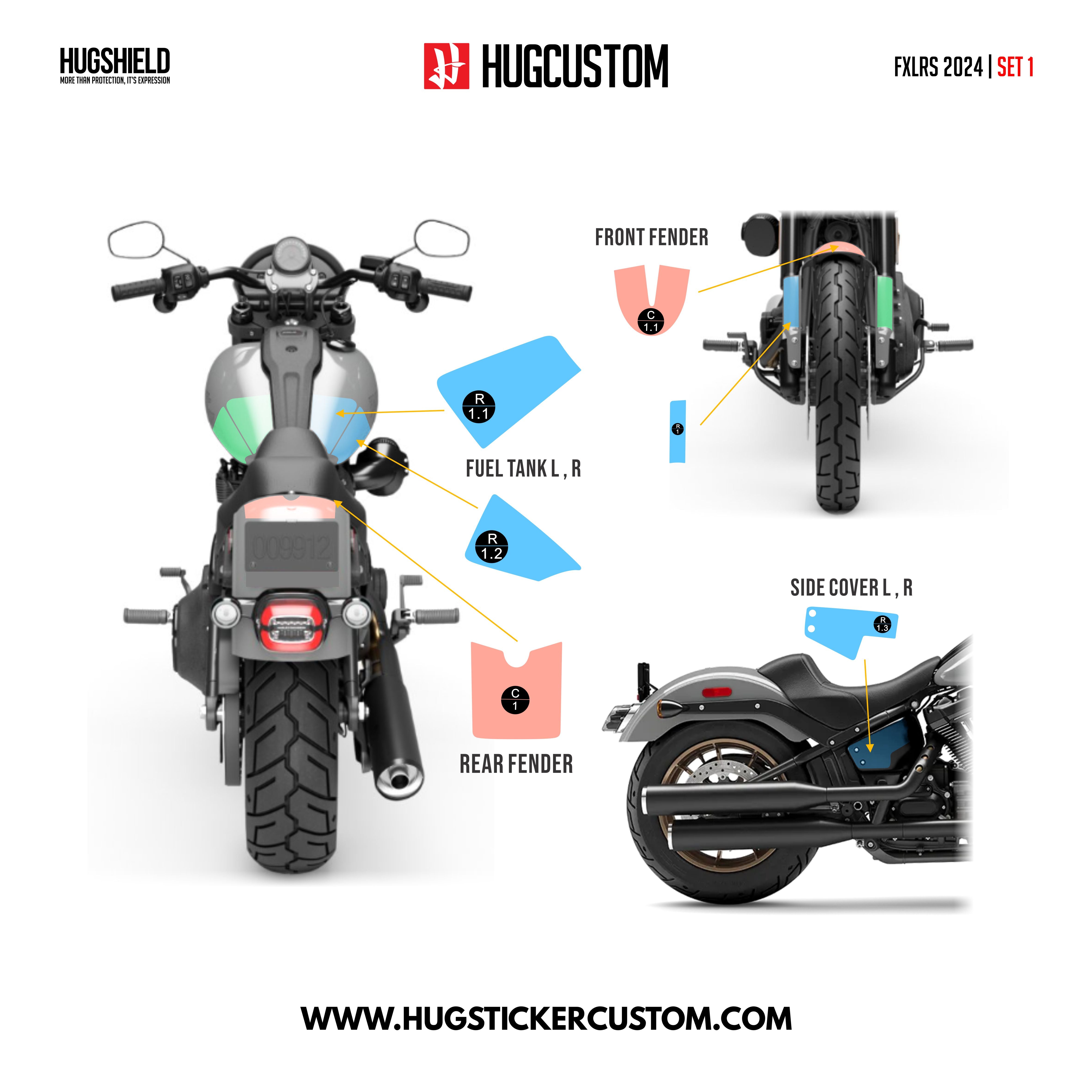 HUGSHIELD Paint Protection Film for Cruiser LRS (FXLRS) 2024 (Set) - HUGSTICKERCUSTOM 