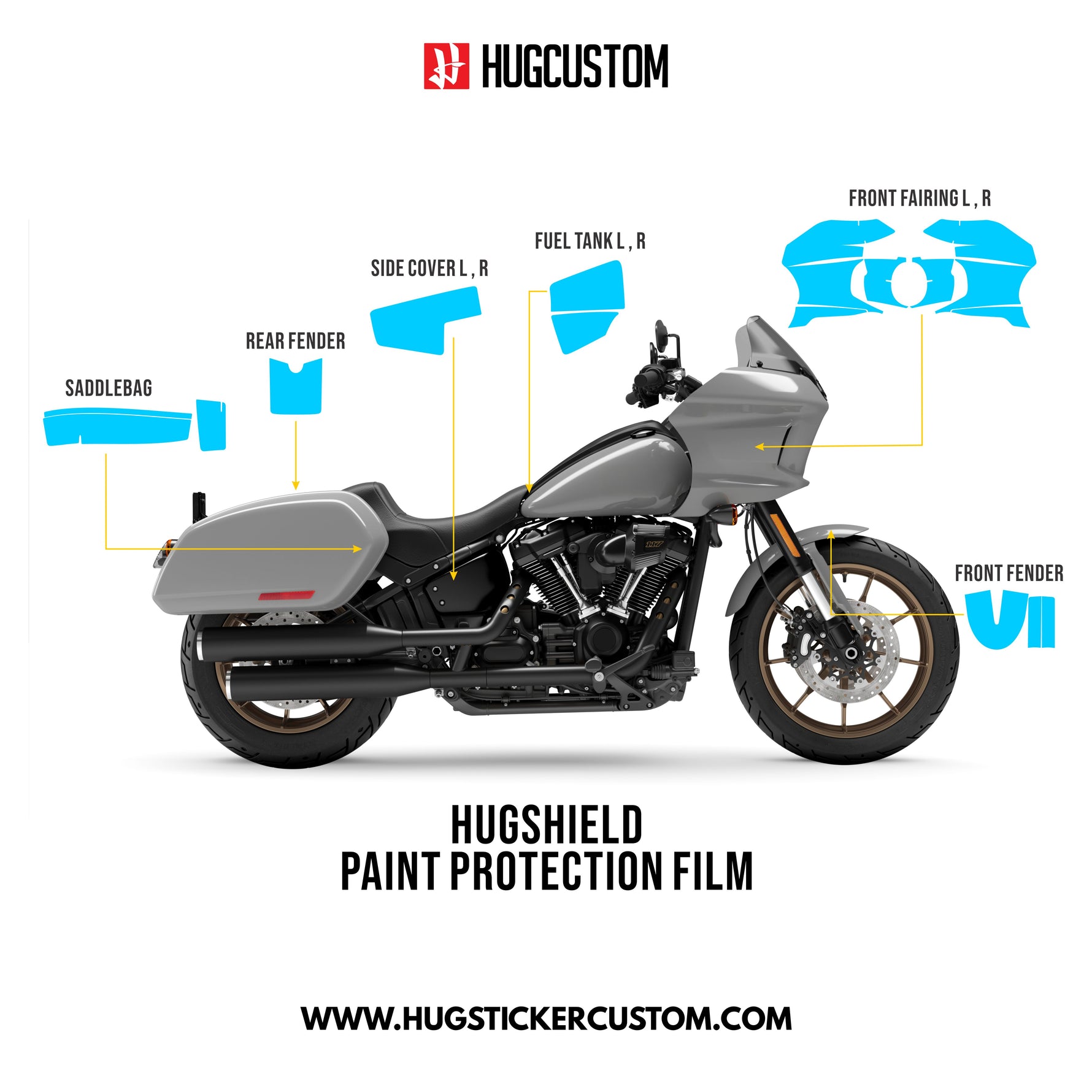 HUGSHIELD™ Paint Protection Film for Cruiser LRST (FXLRST) 2023-2024 - HUGSTICKERCUSTOM 