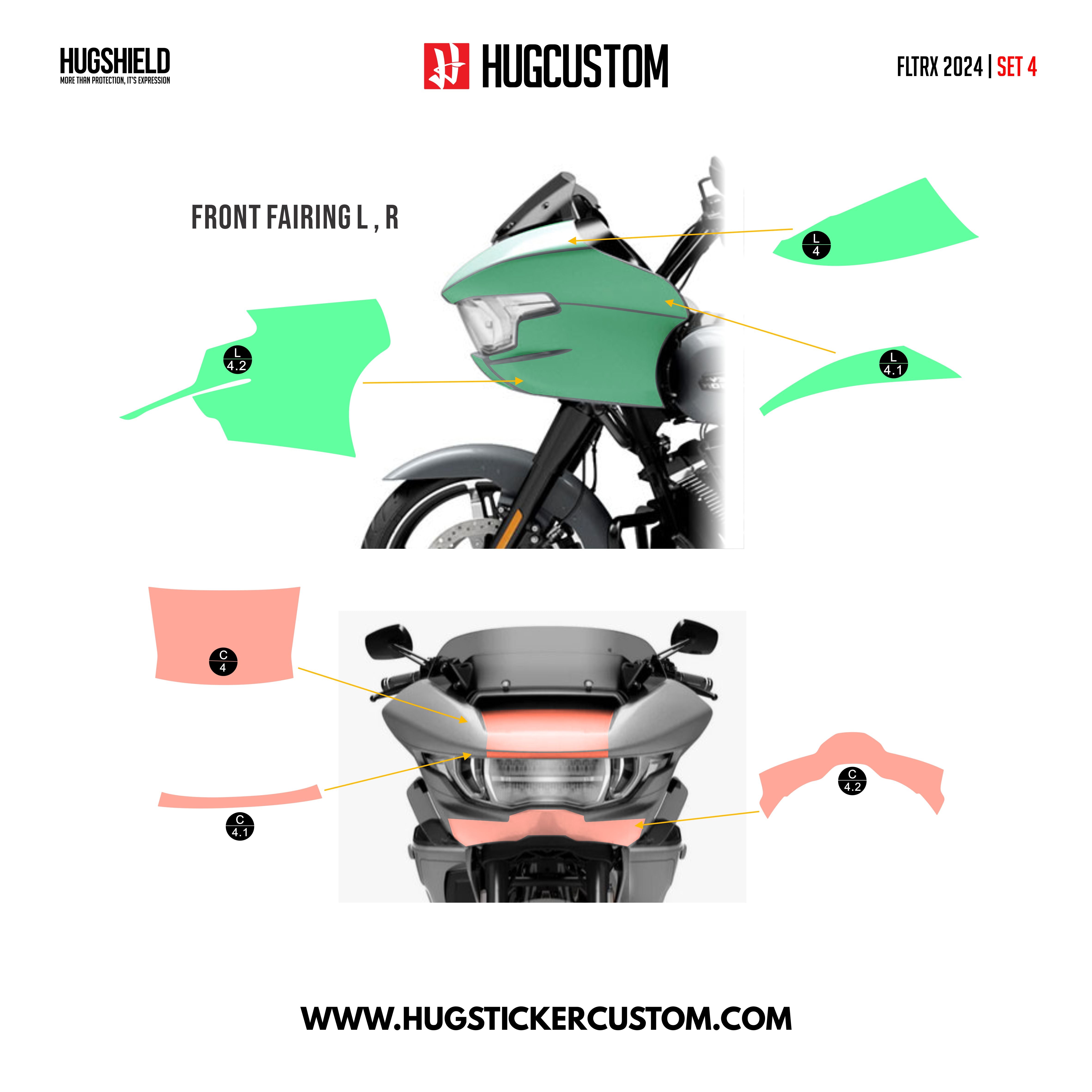 HUGSHIELD Paint Protection Film for Touring RG (FLTRX) 2024-2025 (Set) - HUGSTICKERCUSTOM 