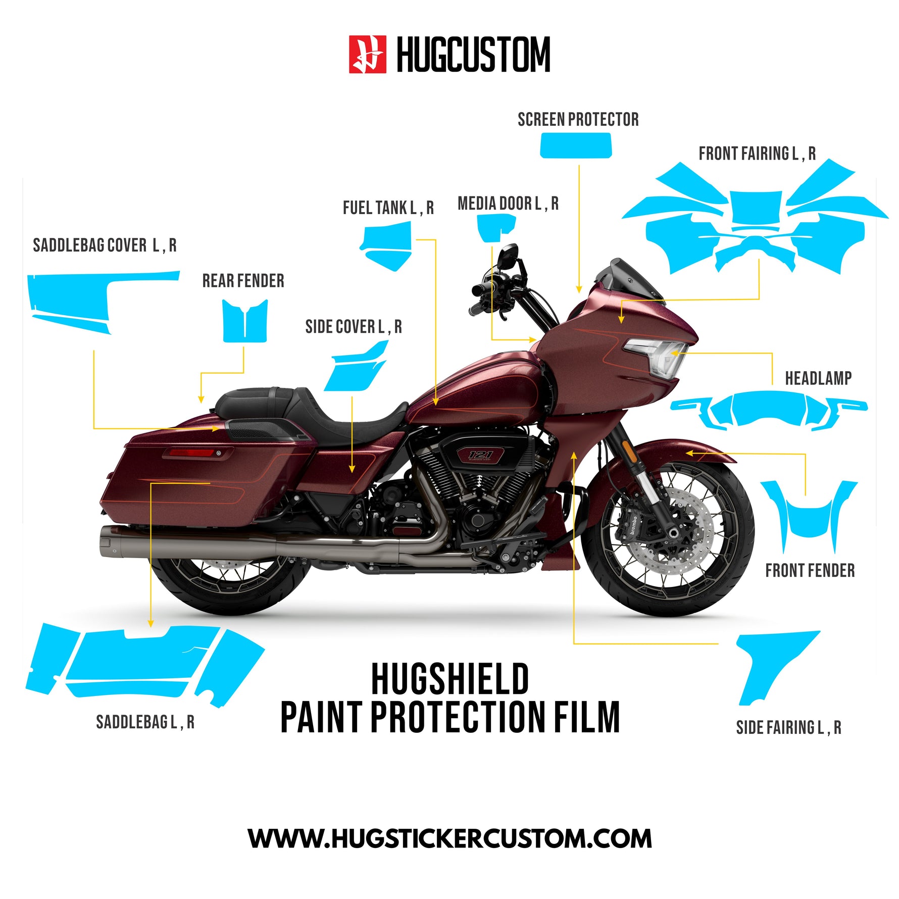 HUGSHIELD™ Paint Protection Film for Touring RG (FLTRXSE) 2023 - HUGSTICKERCUSTOM 