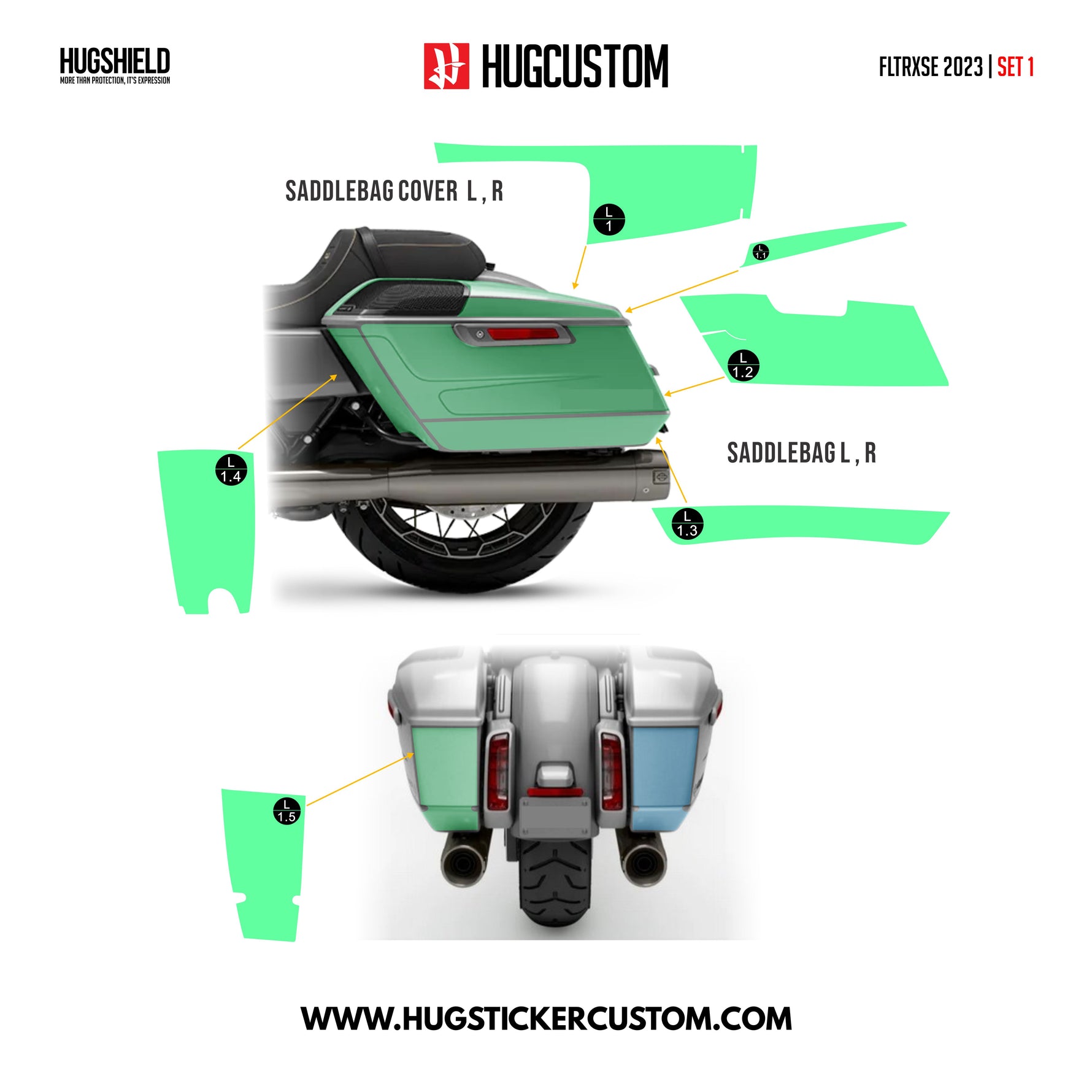 HUGSHIELD™ Paint Protection Film for Touring RG (FLTRXSE) 2023 (Set) - HUGSTICKERCUSTOM 