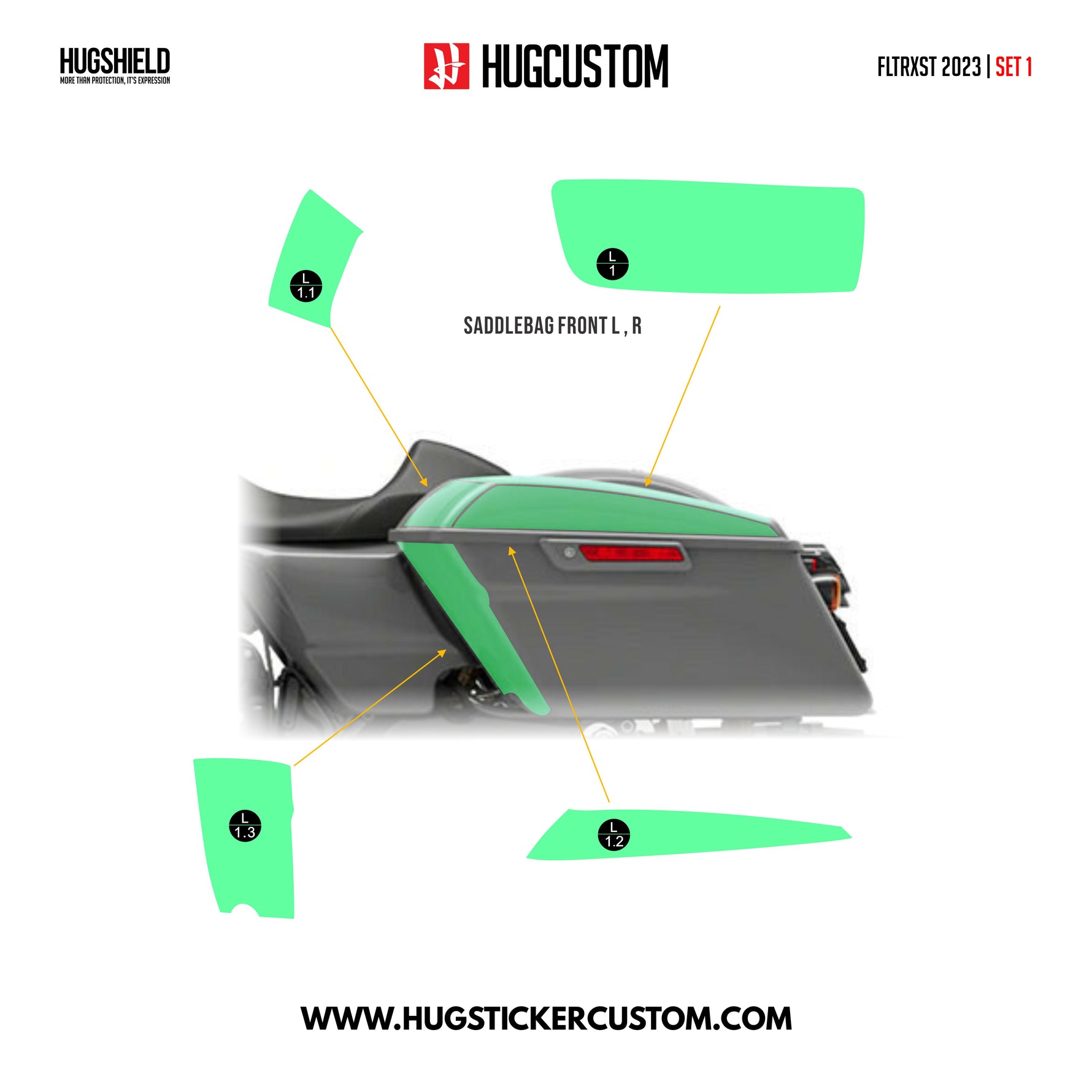 HUGSHIELD™ Paint Protection Film for Touring RGST (FLTRXST) 2022-2023 (Set) - HUGSTICKERCUSTOM 
