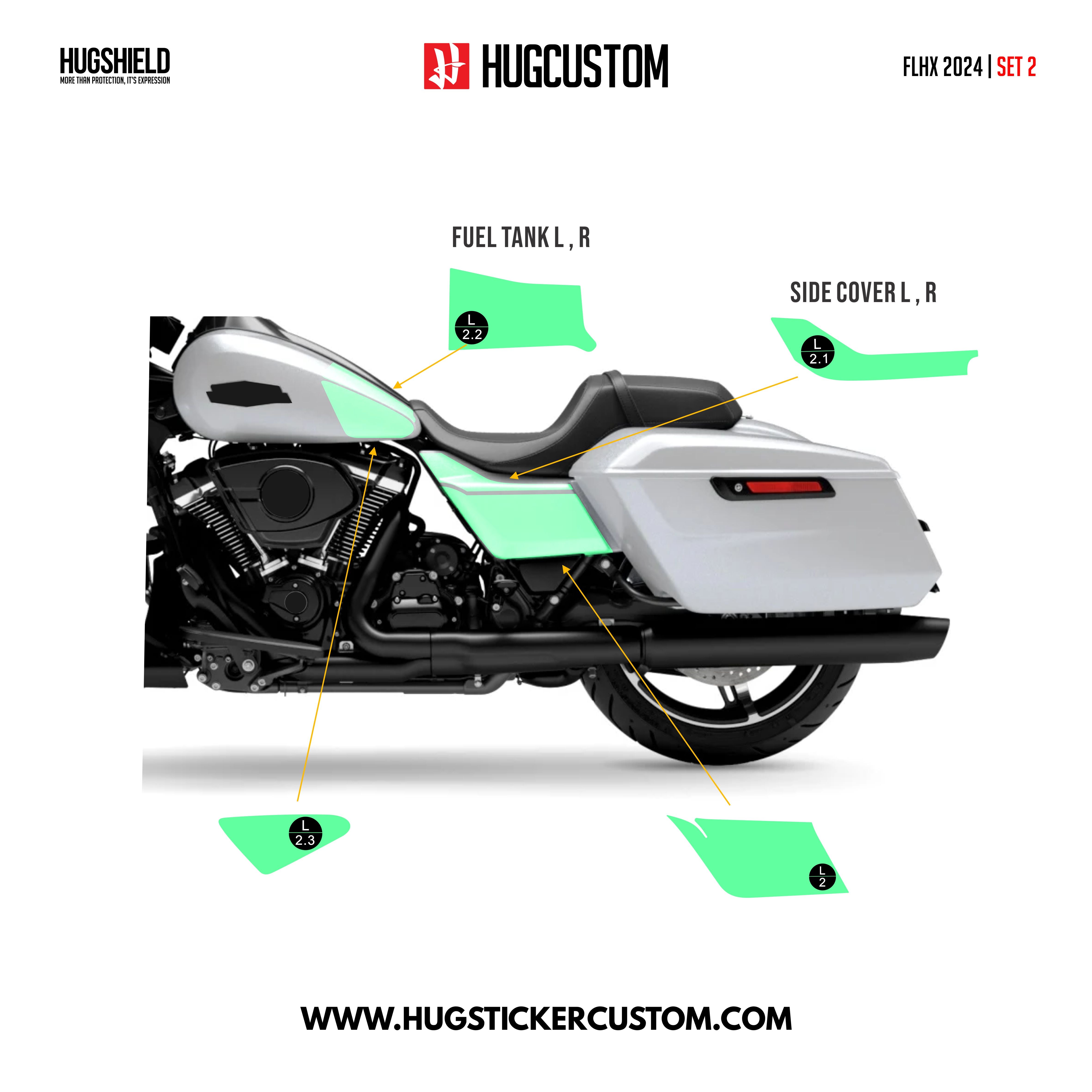 HUGSHIELD Paint Protection Film for Touring SG (FLHX) 2024-2025 (Set) - HUGSTICKERCUSTOM 