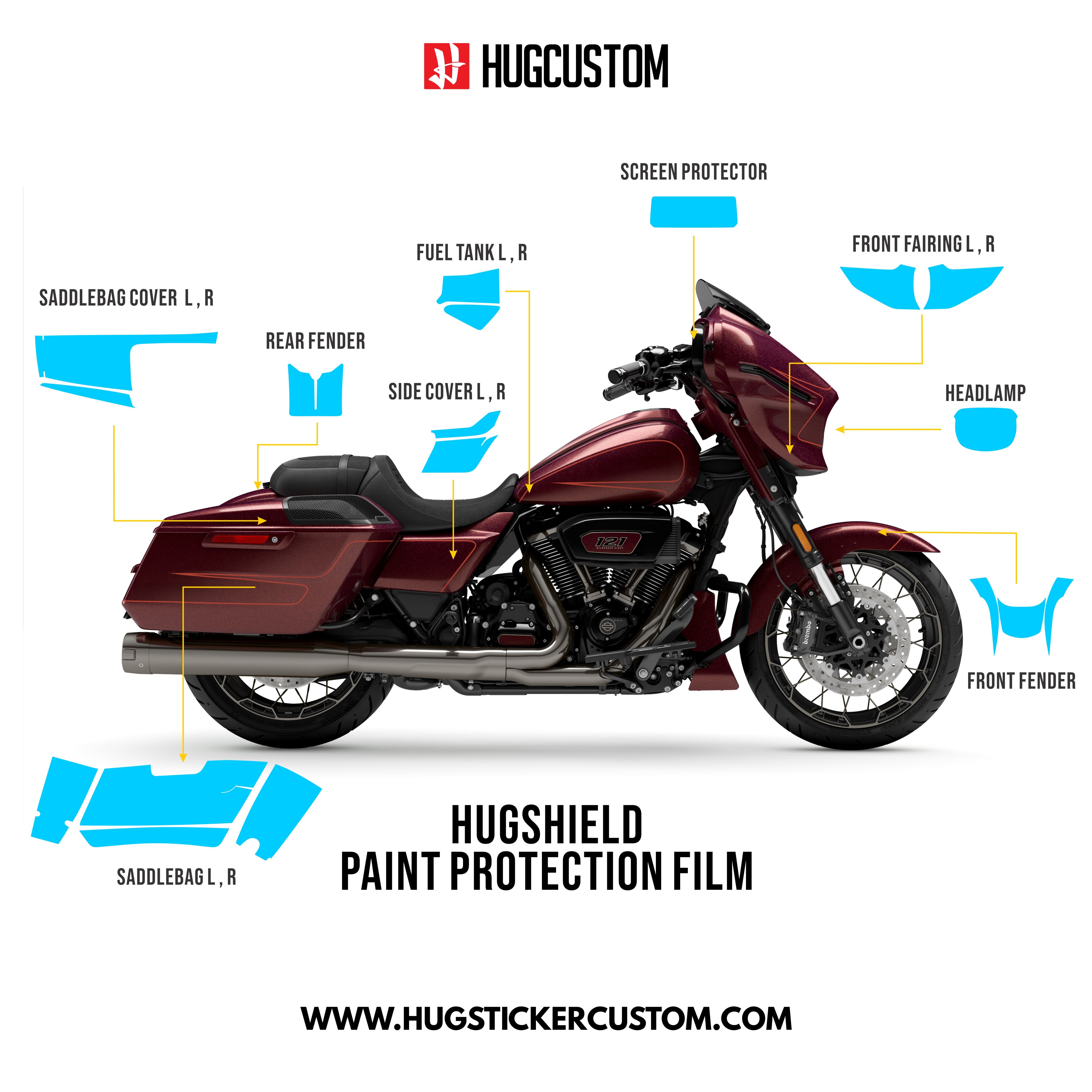 HUGSHIELD™ Paint Protection Film for Touring SG (FLHXSE) 2023 - HUGSTICKERCUSTOM 