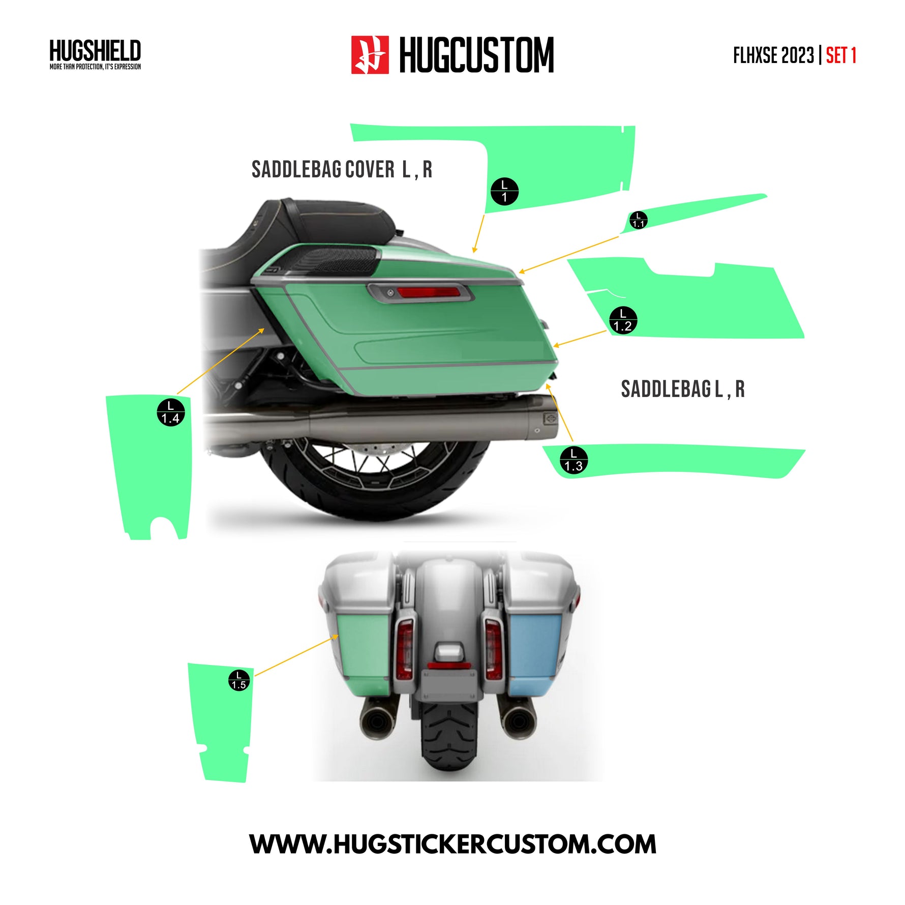 HUGSHIELD™ Paint Protection Film for Touring SG (FLHXSE) 2023 (Set) - HUGSTICKERCUSTOM 