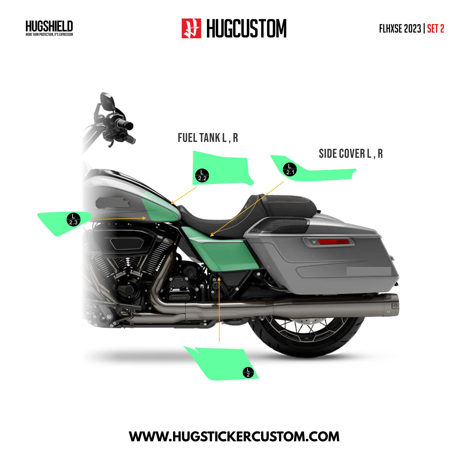 HUGSHIELD™ Paint Protection Film for Touring SG (FLHXSE) 2023 (Set) - HUGSTICKERCUSTOM 