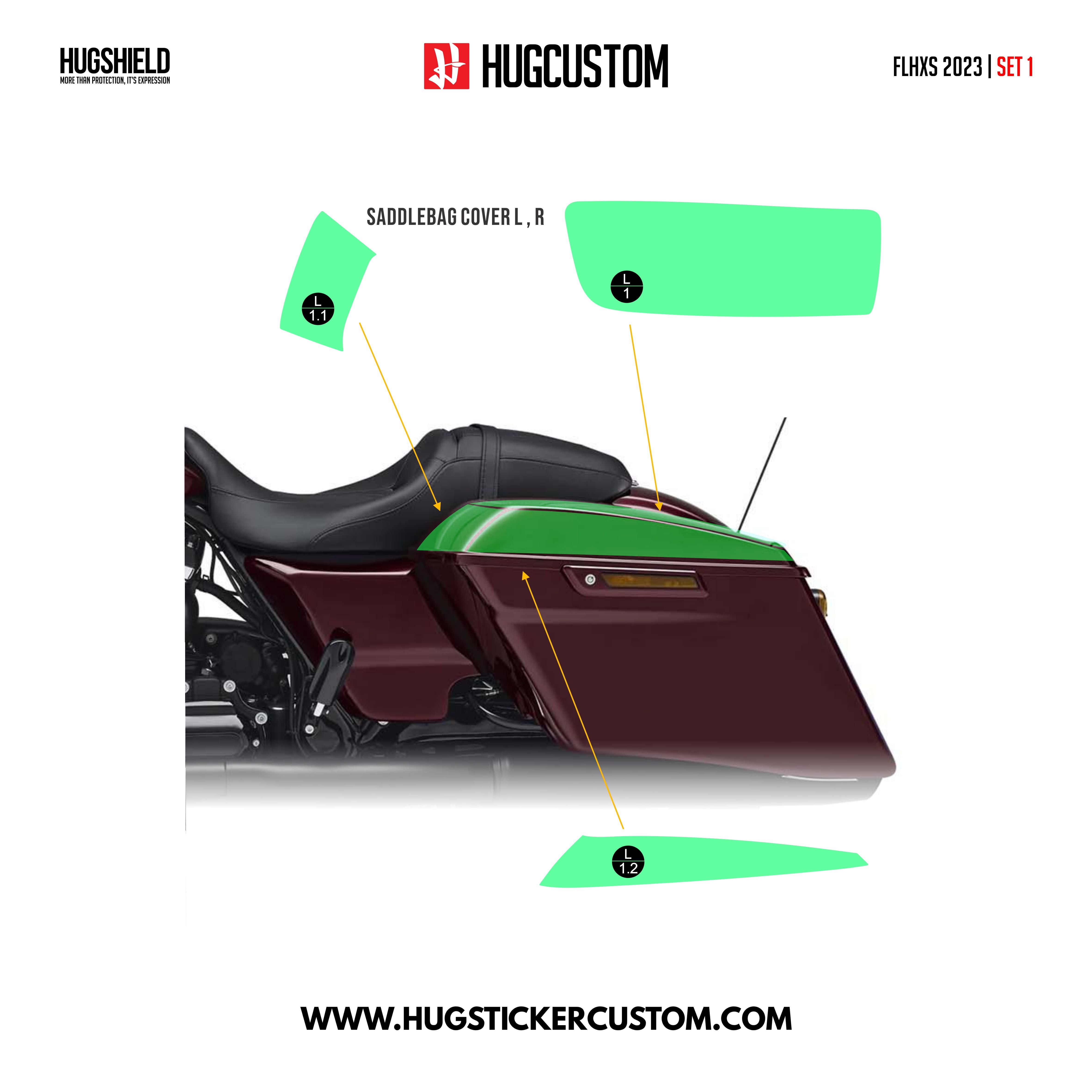 HUGSHIELD Paint Protection Film for Touring SGS (FLHXS) 2018-2023 (Set) - HUGSTICKERCUSTOM 