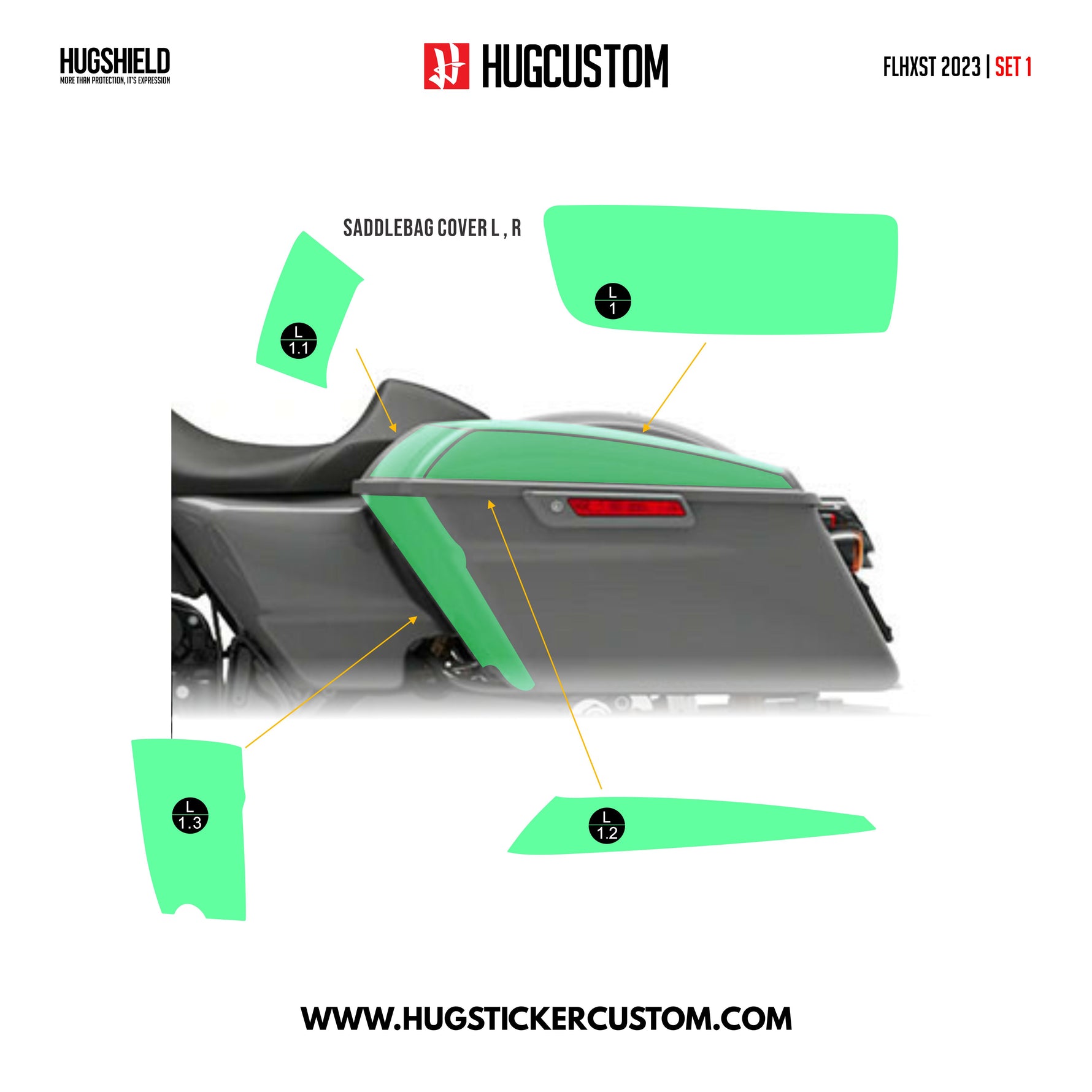 HUGSHIELD™ Paint Protection Film for Touring SGST (FLHXST) 2022-2023 (Set) - HUGSTICKERCUSTOM 