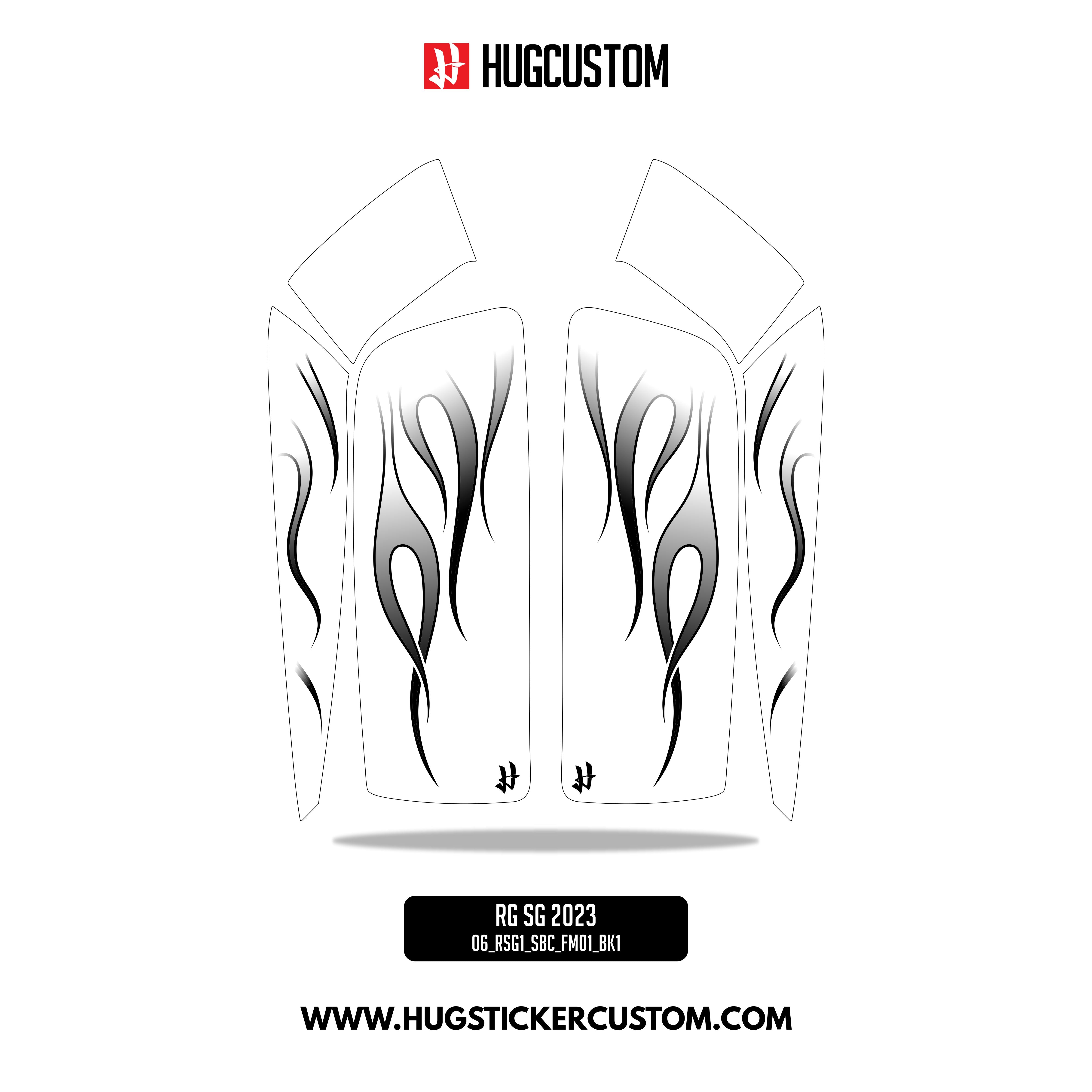 HUGSHIELD Saddlebag Cover for Touring RG SG / CVO (FLTRXST FLHXST) 2015-2023 - 'Flame' Design - HUGSTICKERCUSTOM 