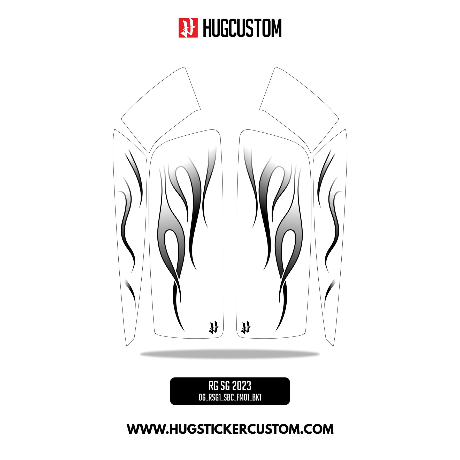HUGSHIELD™ Saddlebag Cover for Touring RG SG / CVO (FLTRXST FLHXST) 2015-2023 - 'Flame' Design - HUGSTICKERCUSTOM 