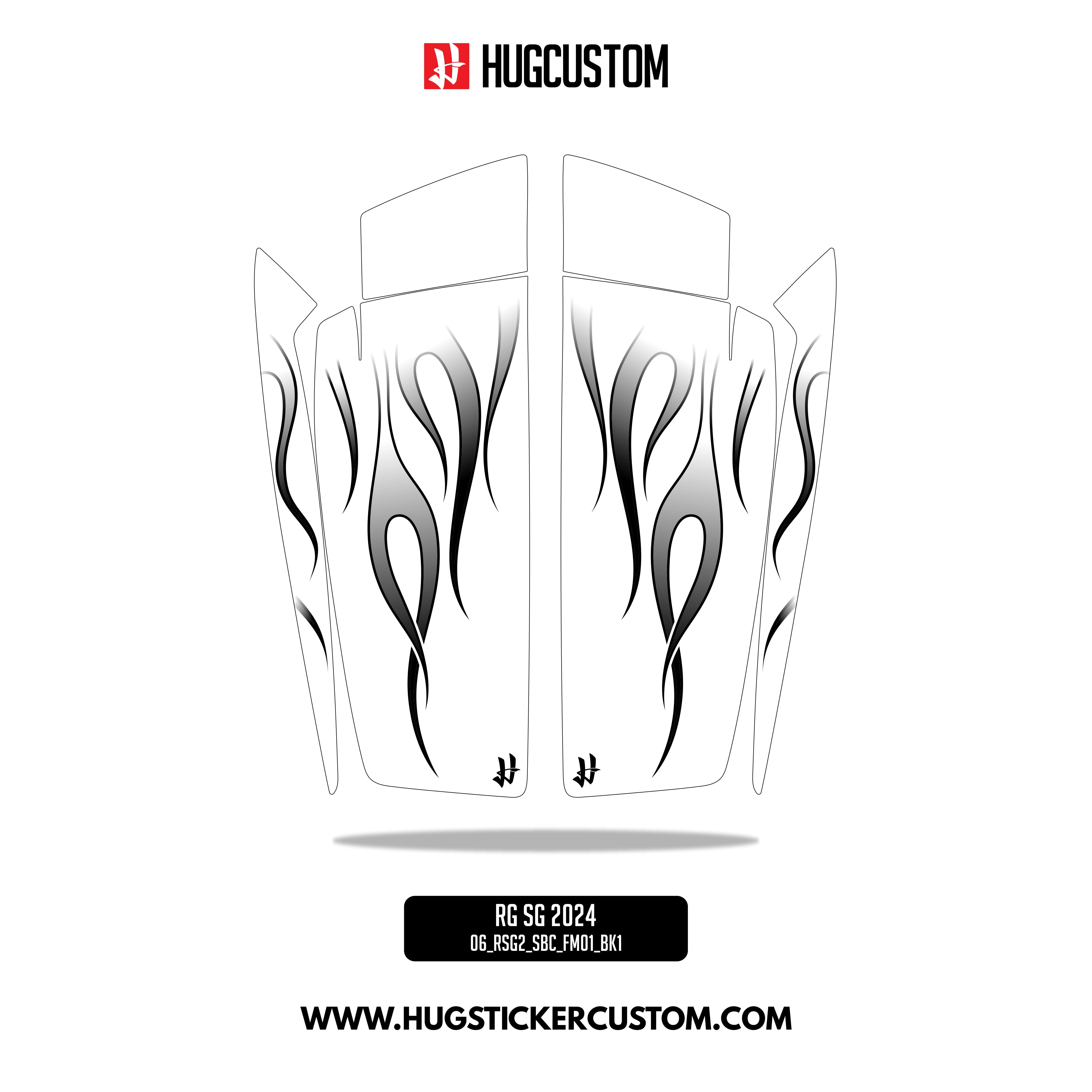 HUGSHIELD Saddlebag Cover for Touring RG SG / CVO (FLTRXST FLHXST) 2024-2025 - 'Flame' Design - HUGSTICKERCUSTOM 