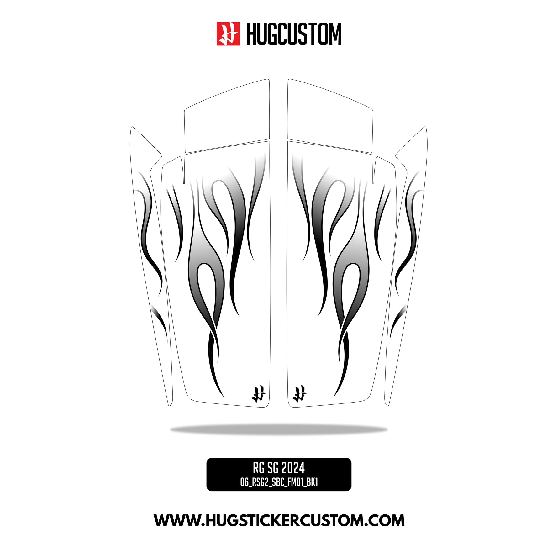 HUGSHIELD™ Saddlebag Cover for Touring RG SG / CVO (FLTRXST FLHXST) 2024-2025 - 'Flame' Design - HUGSTICKERCUSTOM 