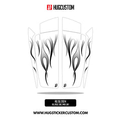 HUGSHIELD Saddlebag Cover for Touring RG SG / CVO (FLTRXST FLHXST) 2024-2025 - 'Flame' Design - HUGSTICKERCUSTOM 