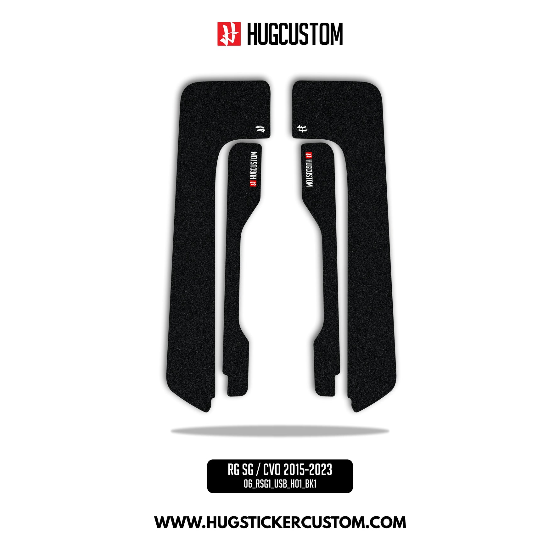 HUGSHIELD™ Under Saddlebag for Touring RG SG / CVO (FLTRXST FLHXST) 2015-2023 - 'Black' Design - HUGSTICKERCUSTOM 