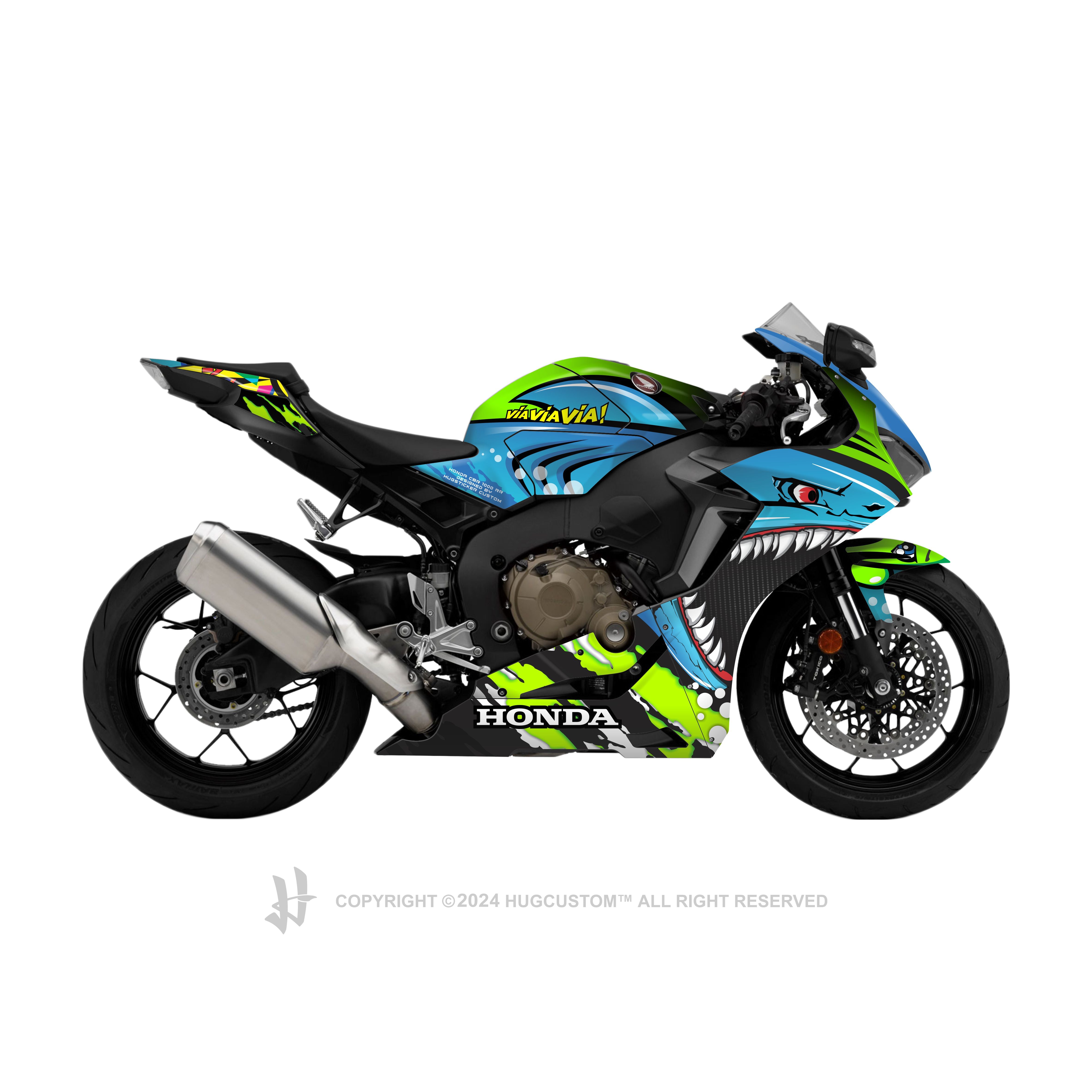 Honda CBR1000RR Fireblade 2017-2020 Sticker - 'Shark Rossi' Design - HUGSTICKERCUSTOM 