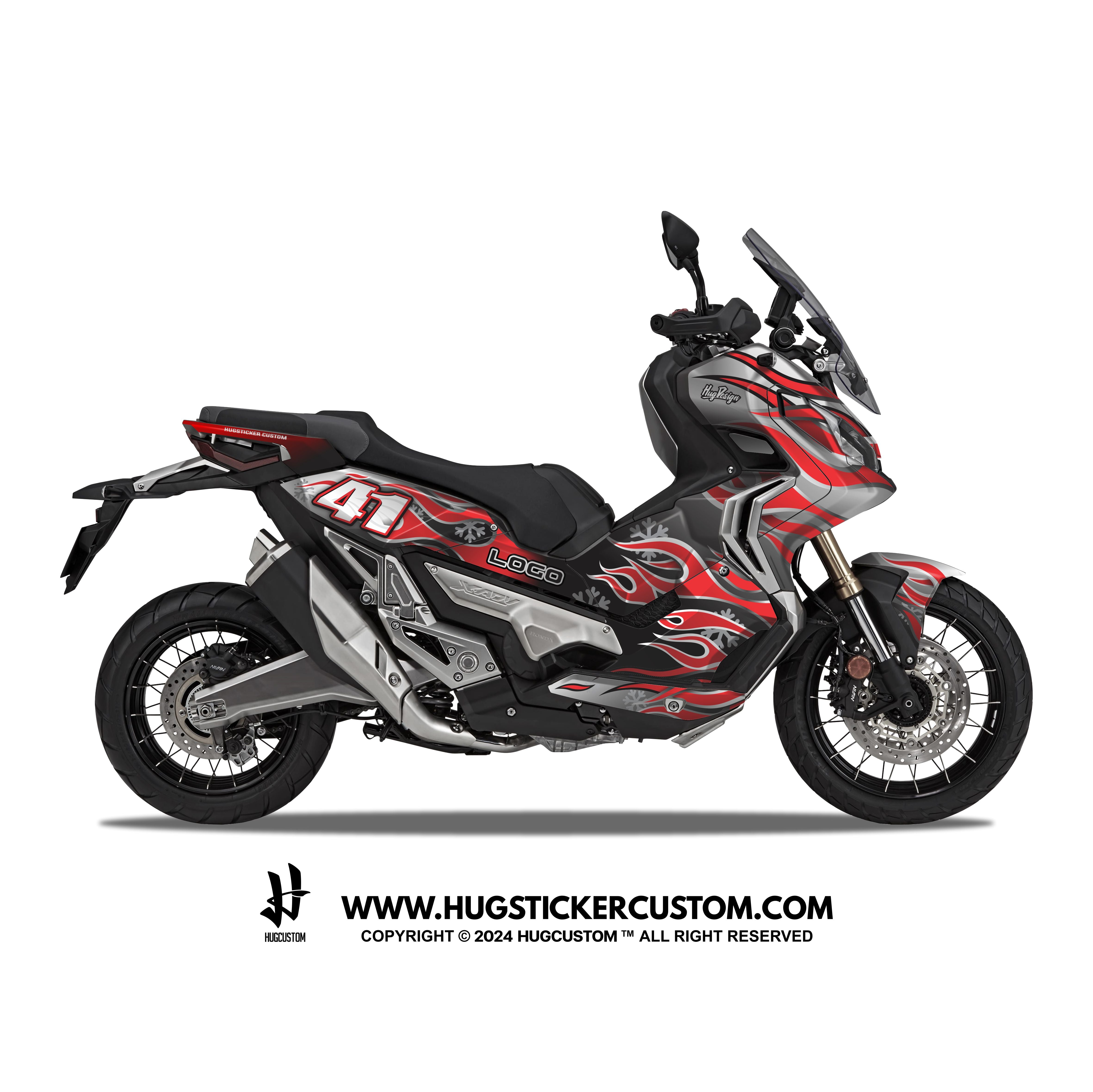 Honda X-ADV 750 2017-2024 Sticker - 'Blaze Fury' Design - HUGSTICKERCUSTOM 