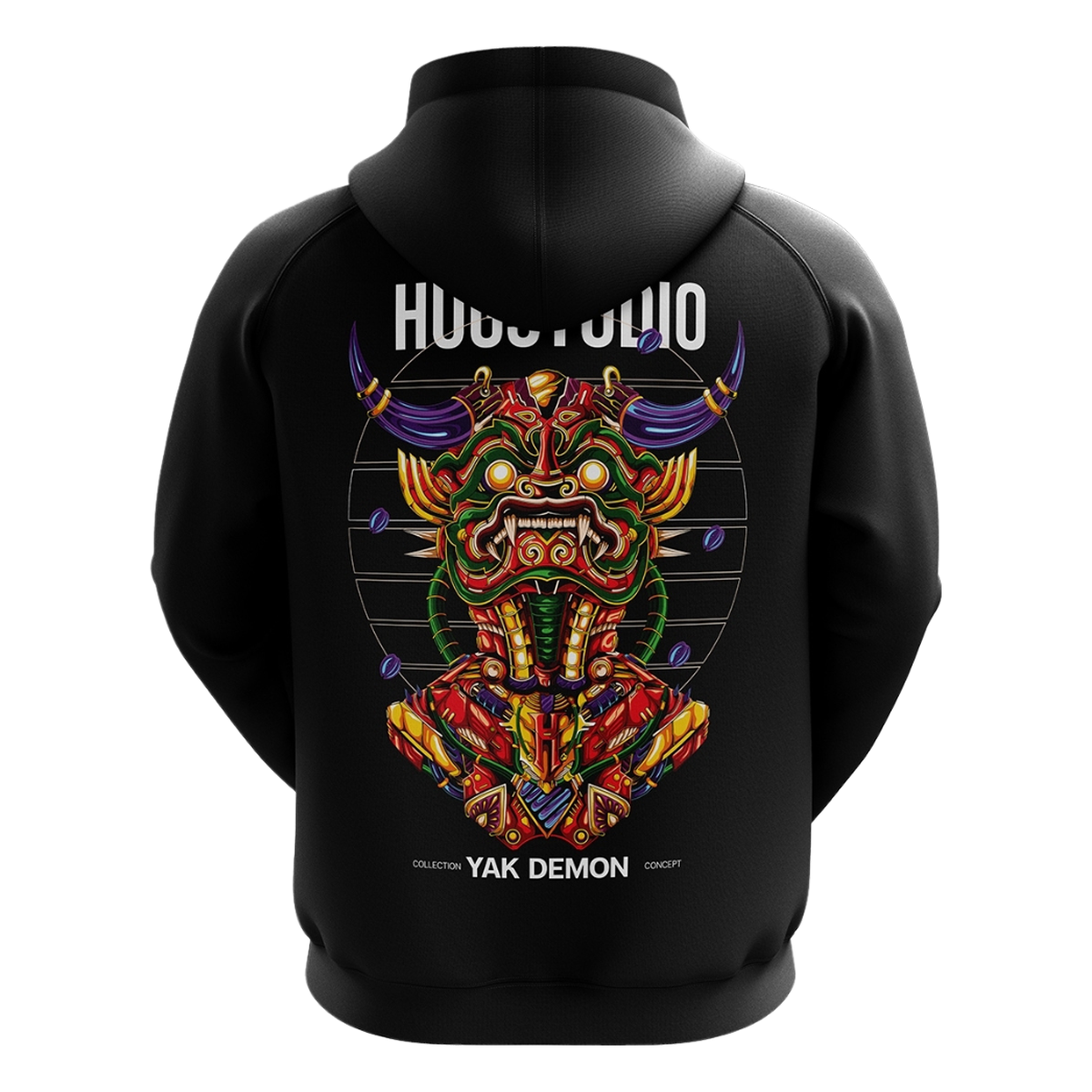 Hugstudio original Hoodie 'Yak Demon' - HUGSTICKERCUSTOM 