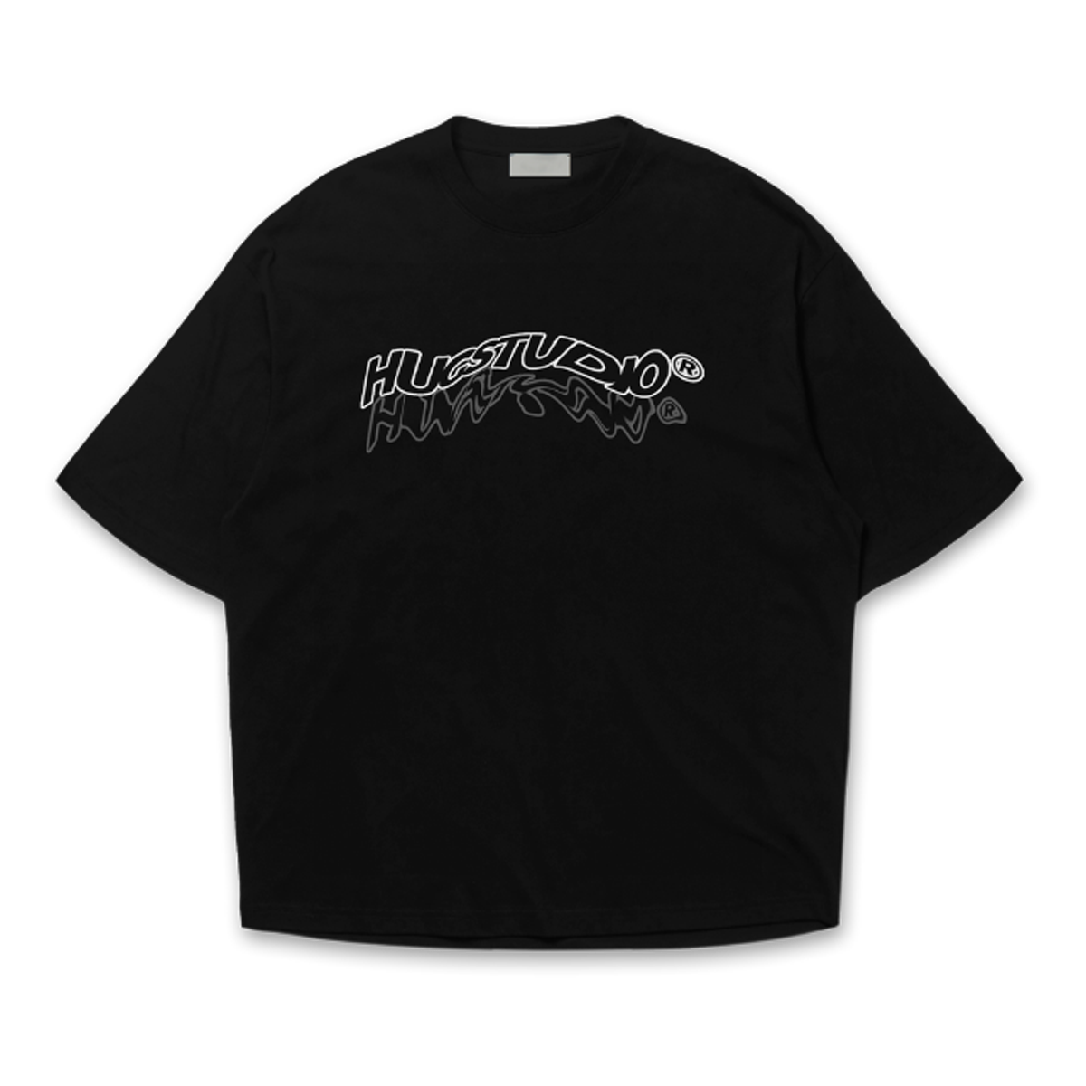 Hugstudio original Oversized Cotton T-shirt 'Yak Santa' - HUGSTICKERCUSTOM 