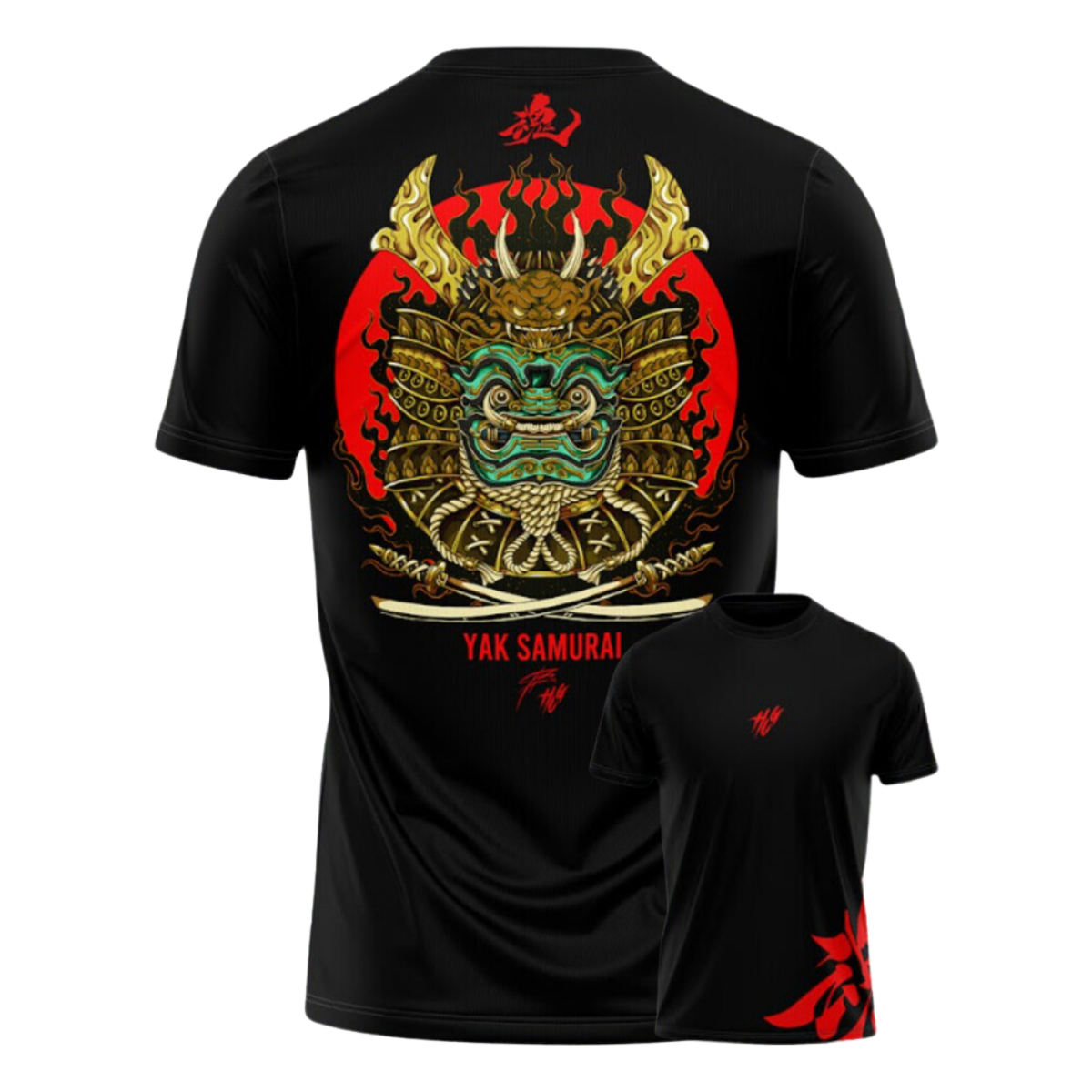 Hugstudio original T-shirt 'Yak Samurai' - HUGSTICKERCUSTOM 