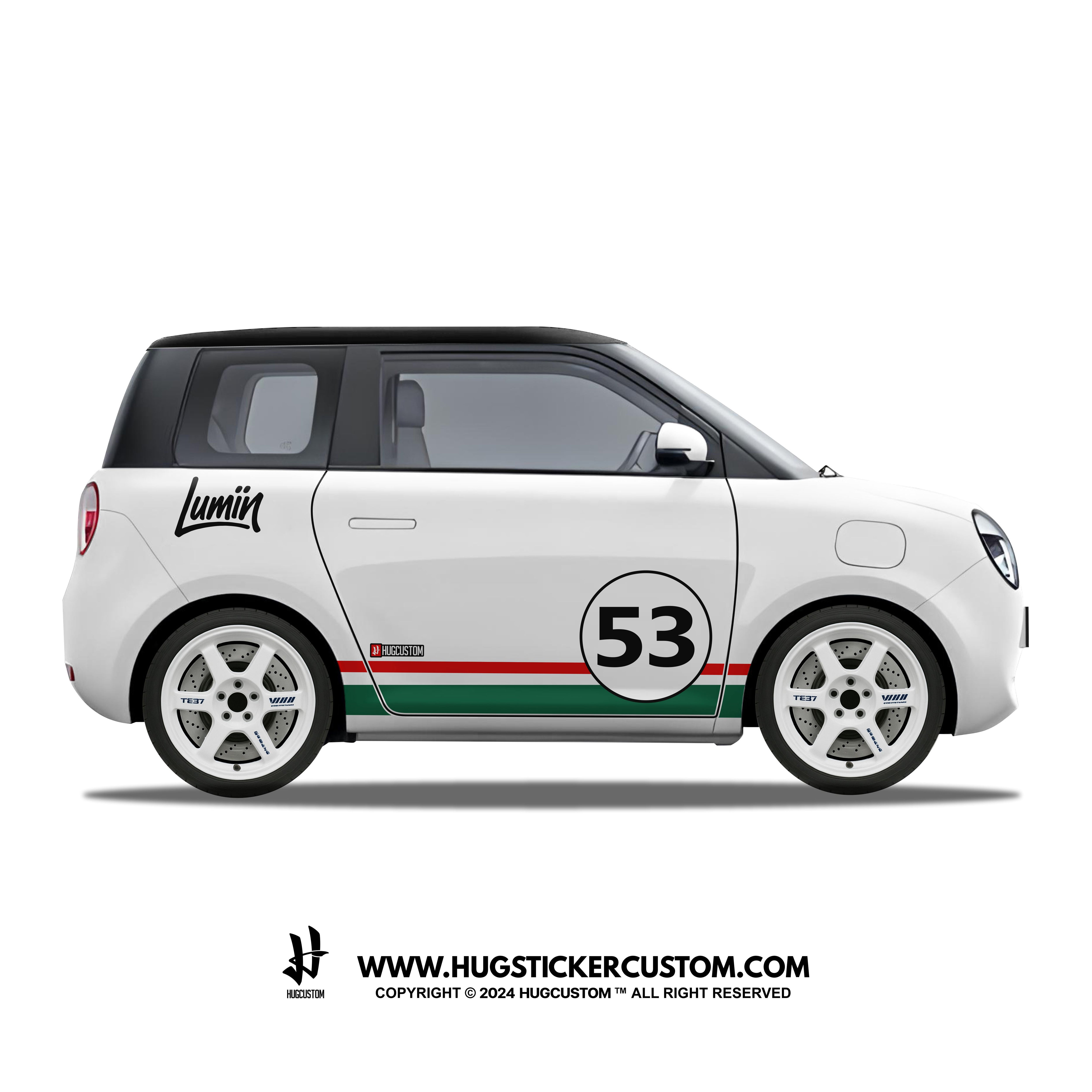 LUMIN Racing Concept "Retro Rally Tricolor" Sticker Kit - HUGSTICKERCUSTOM 