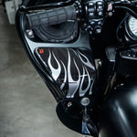 Media Door for Touring RG SG / CVO (FLTRXST FLHXST) 2015-2023 - 'Flame' Design - HUGSTICKERCUSTOM