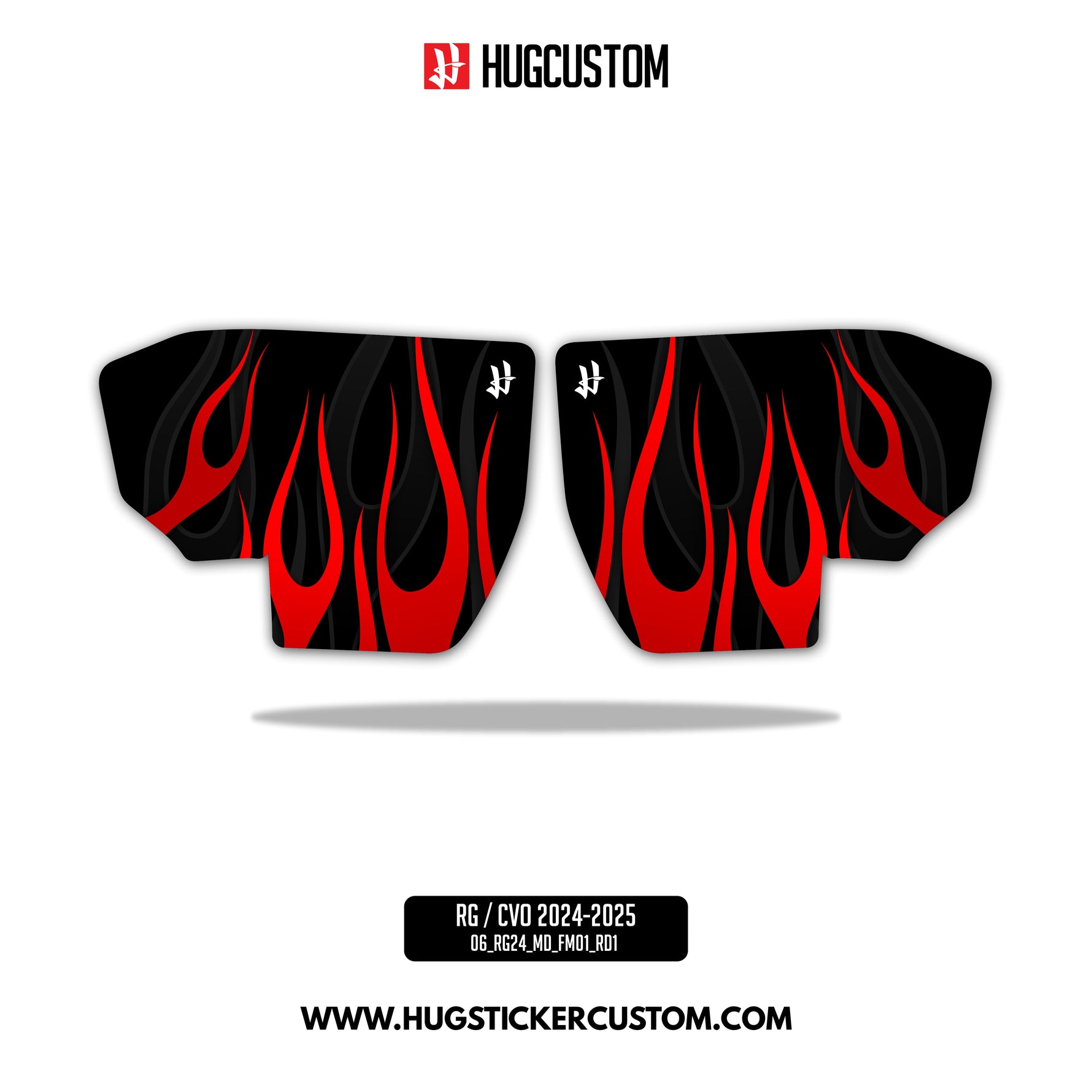 Media Door for Touring RG SG / CVO (FLTRXST FLHXST) 2024-2026 - 'Flame' Design - HUGSTICKERCUSTOM 