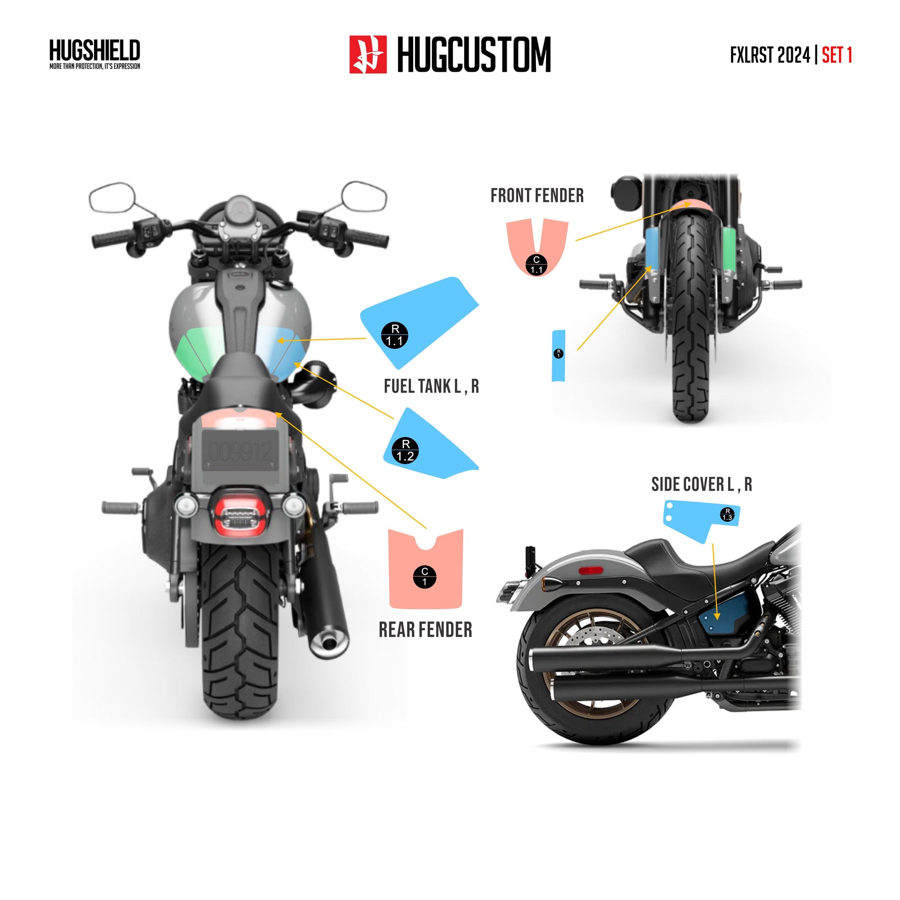 Paint Protection Film for Cruiser LRST (FXLRST) 2023-2026 (Set) - HUGSTICKERCUSTOM 