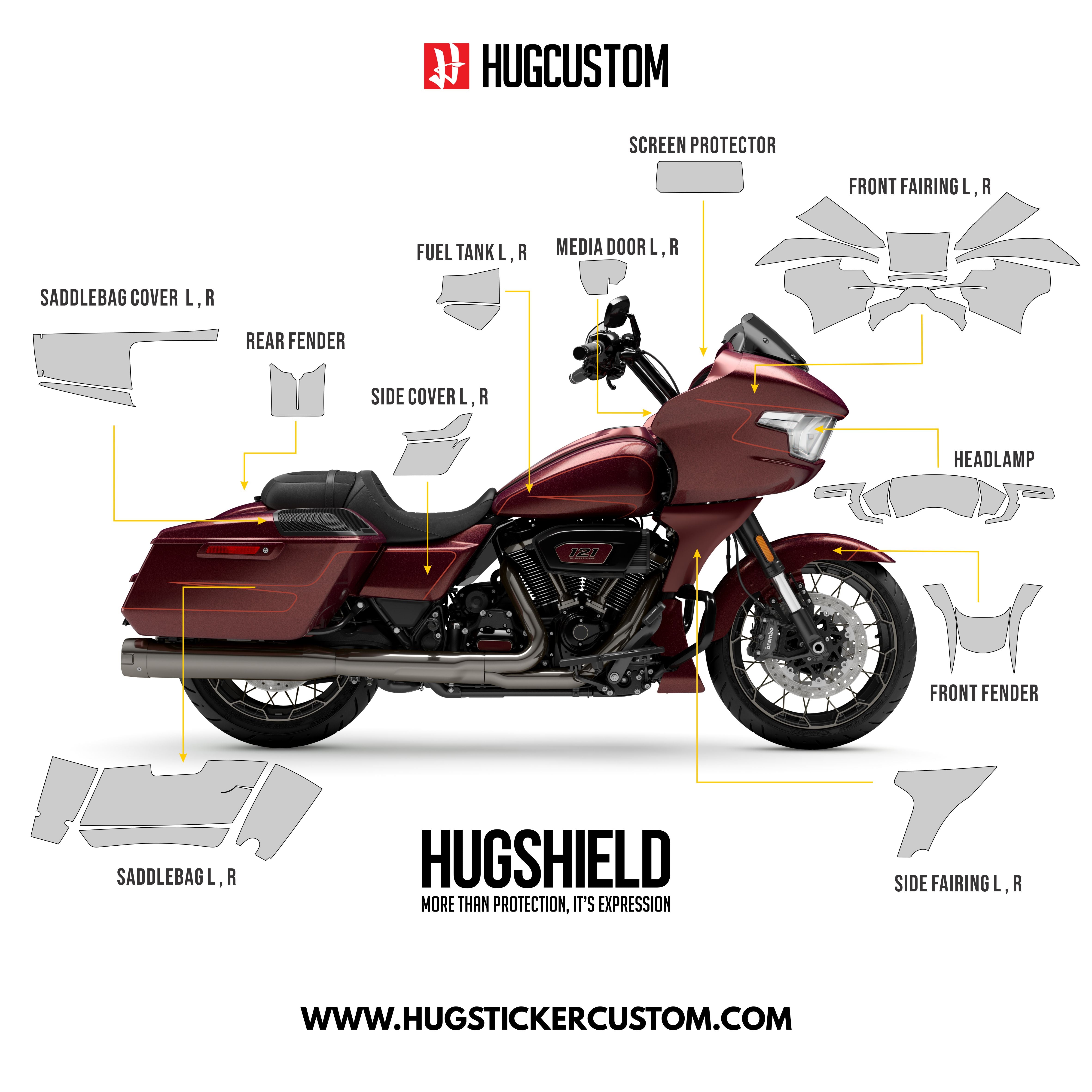 Paint Protection Film for Touring RG (FLTRXSE) 2023 (Set) - HUGSTICKERCUSTOM 