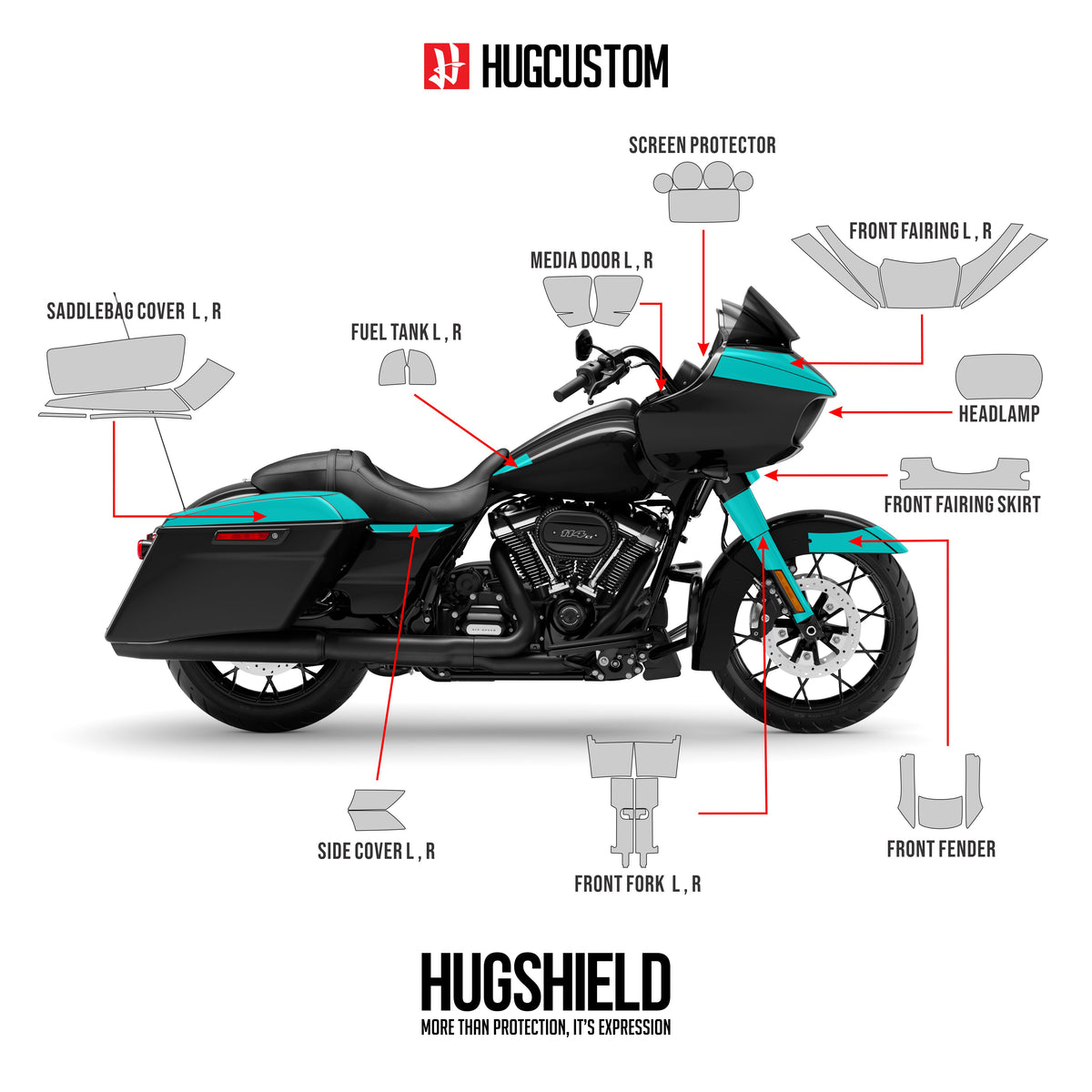 Paint Protection Film for Touring RGS (FLTRXS) 2018-2023 - HUGSTICKERCUSTOM