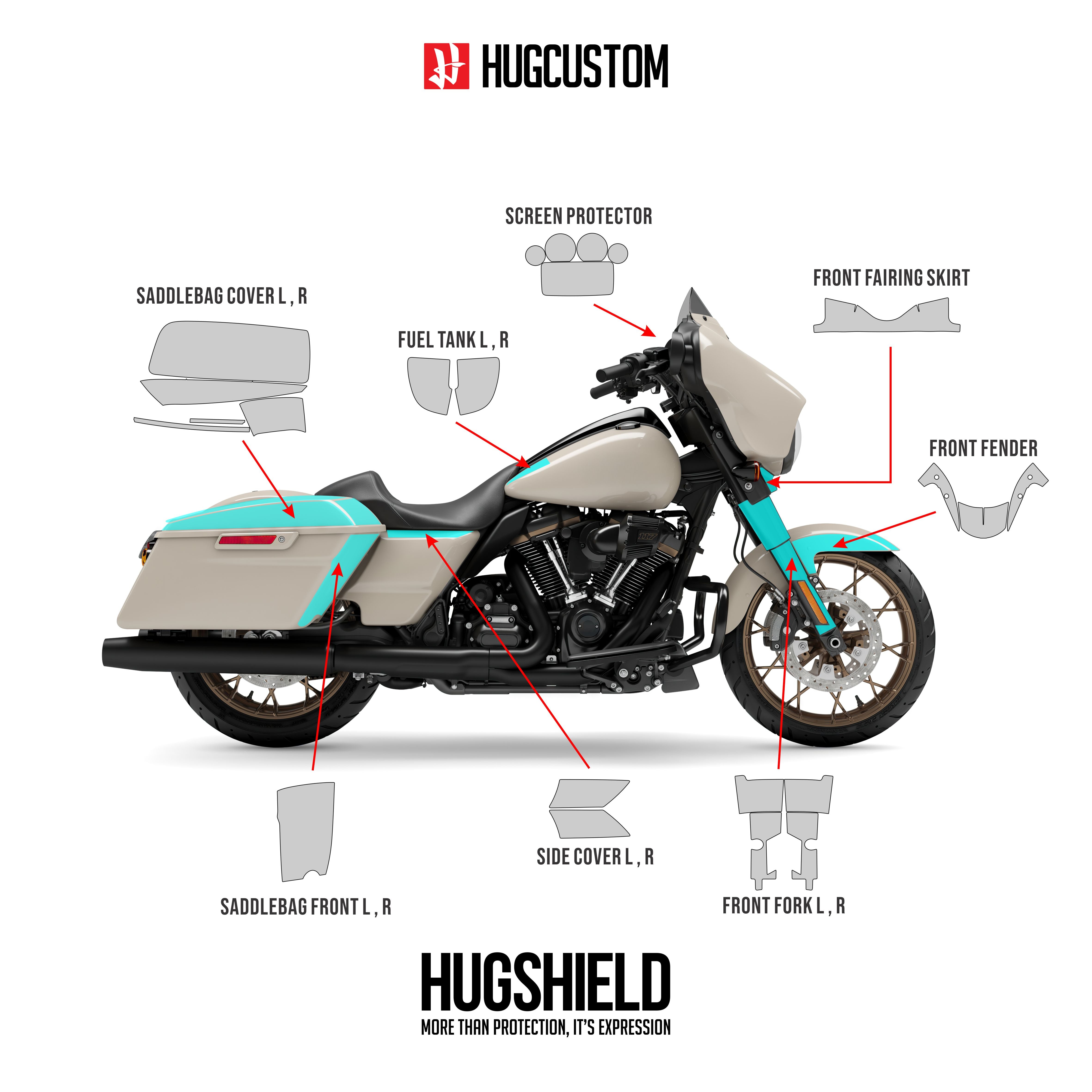 Paint Protection Film for Touring SGST (FLHXST) 2022-2023 - HUGSTICKERCUSTOM