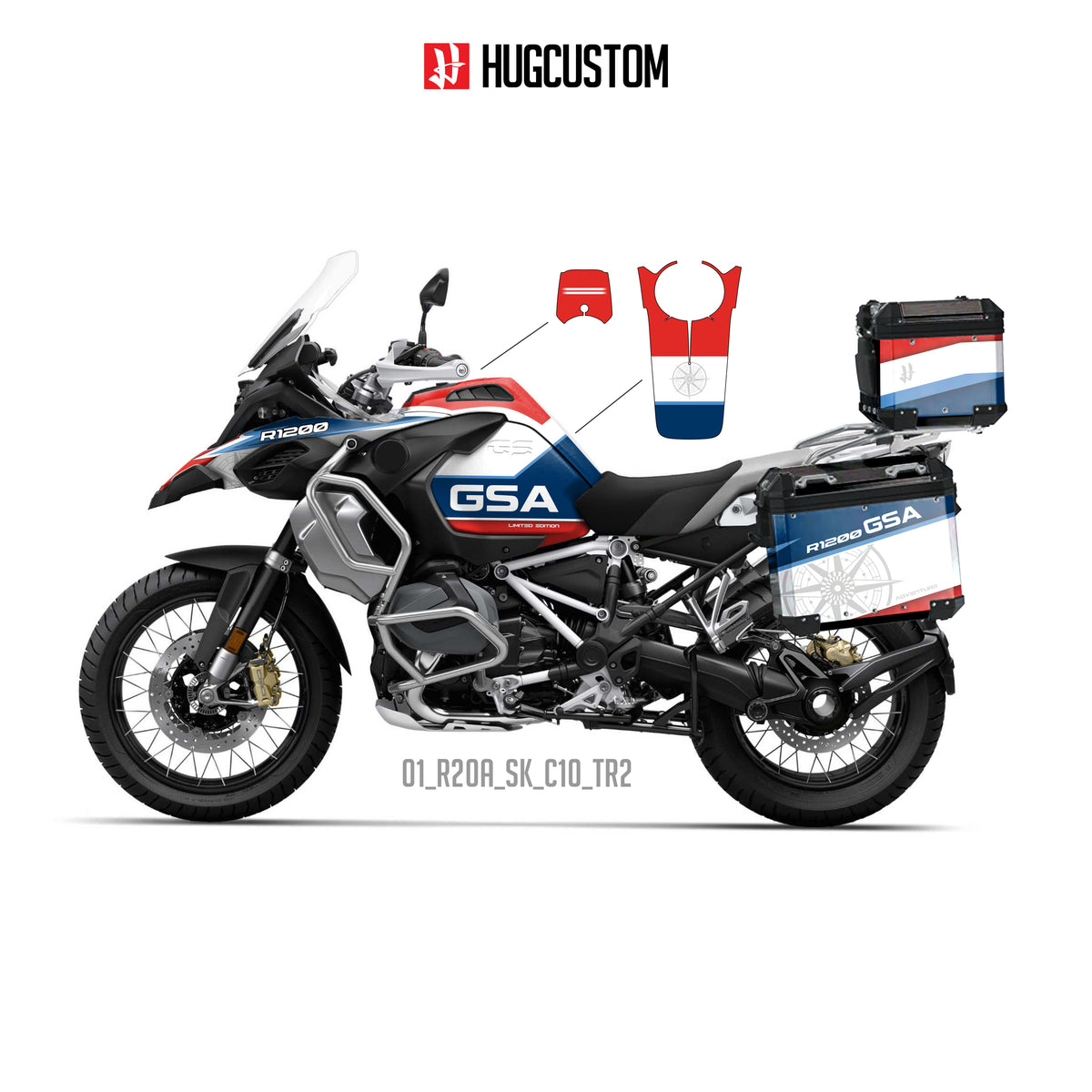 R1200/1250GS Adventure 2014-2025 Sticker Kit – 'Compass Rally' Design - HUGSTICKERCUSTOM
