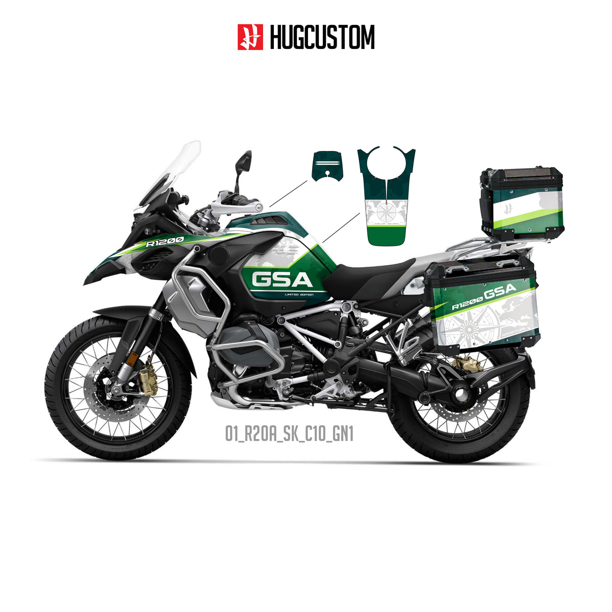 R1200/1250GS Adventure 2014-2025 Sticker Kit – 'Compass Rally' Design - HUGSTICKERCUSTOM