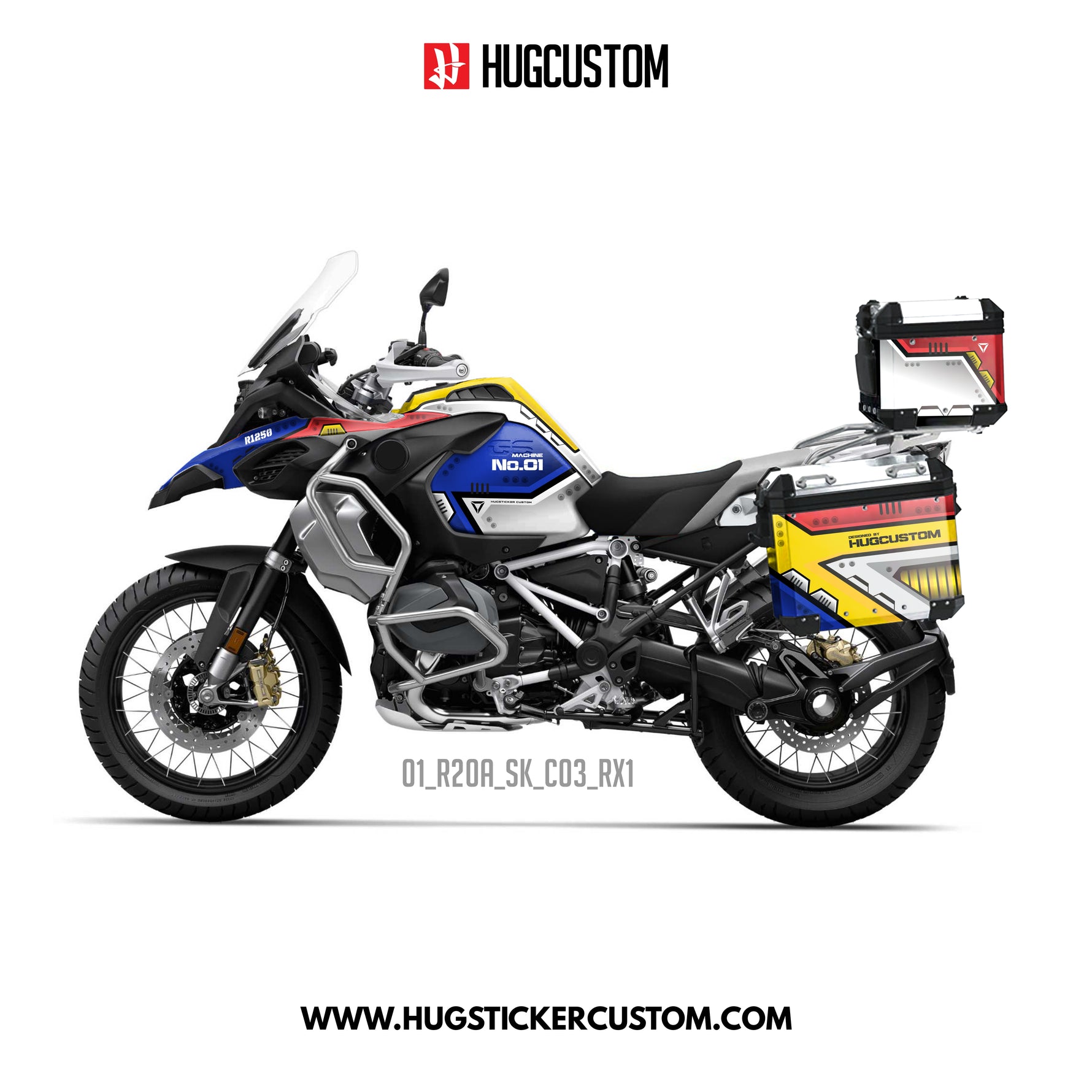 R1200/1250GS Adventure 2014-2025 Sticker Kit – 'Machine No.1' Design - HUGSTICKERCUSTOM 