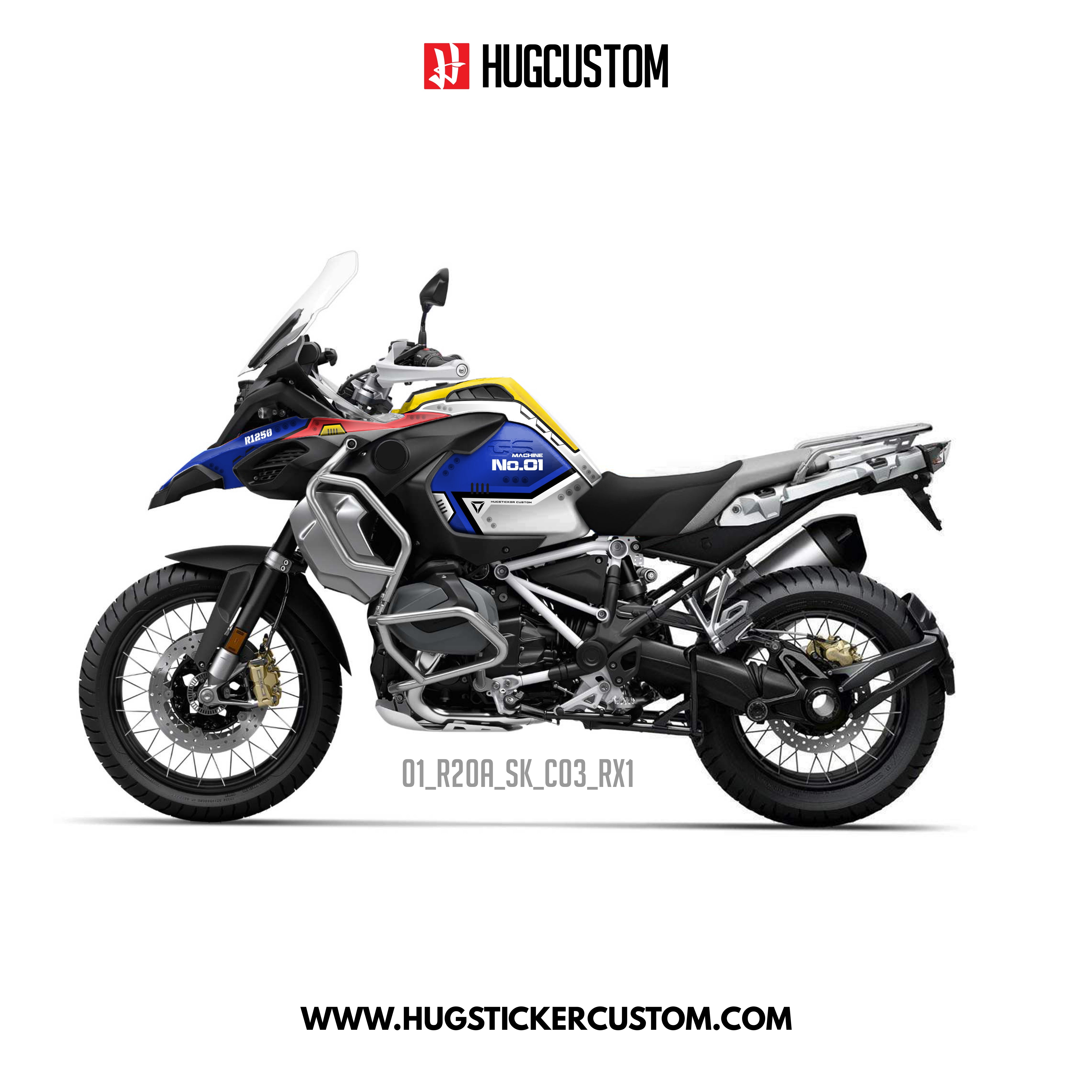 R1200/1250GS Adventure 2014-2025 Sticker Kit – 'Machine No.1' Design - HUGSTICKERCUSTOM 