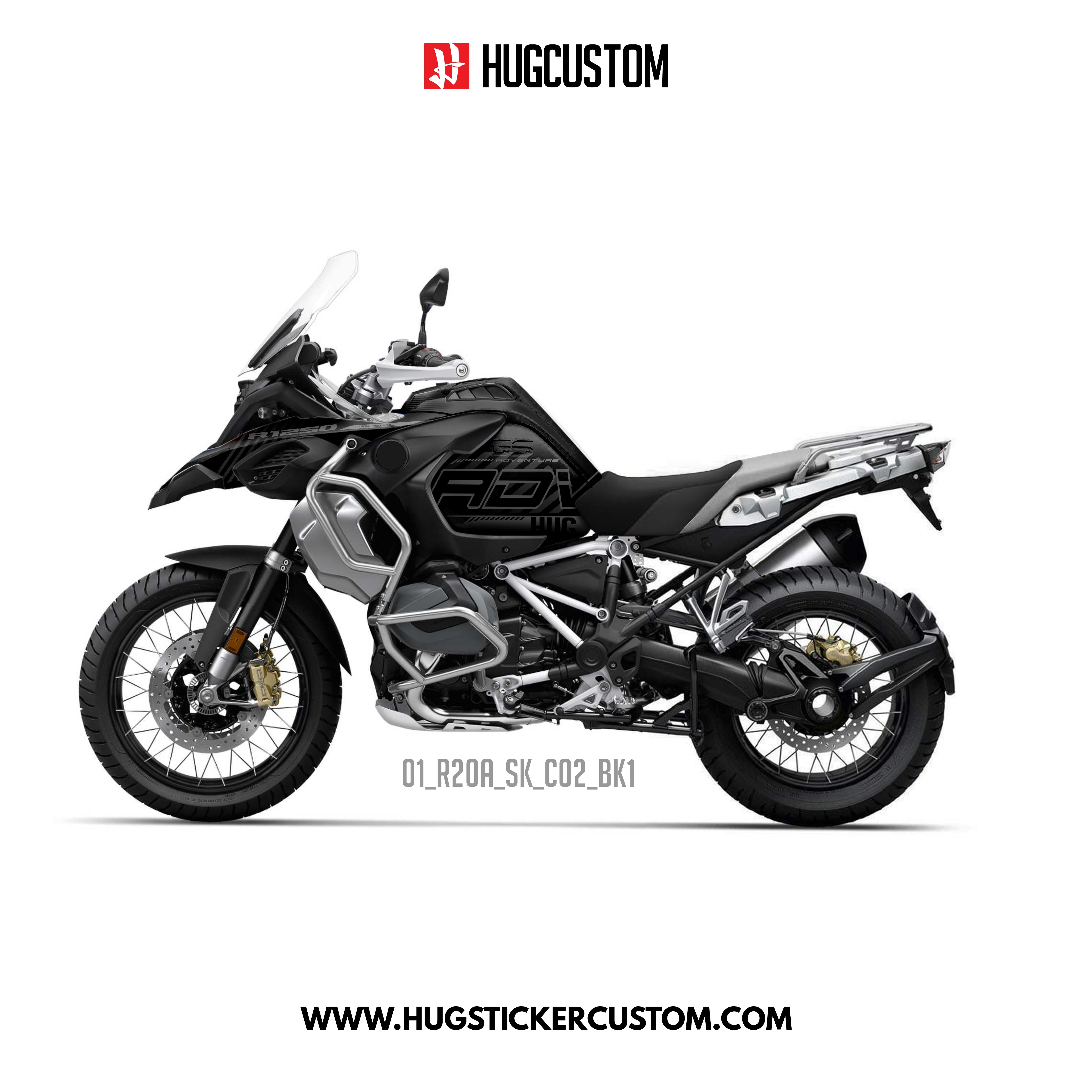 R1200/1250GS Adventure 2014-2025 Sticker Kit – 'Stealth' Design - HUGSTICKERCUSTOM 