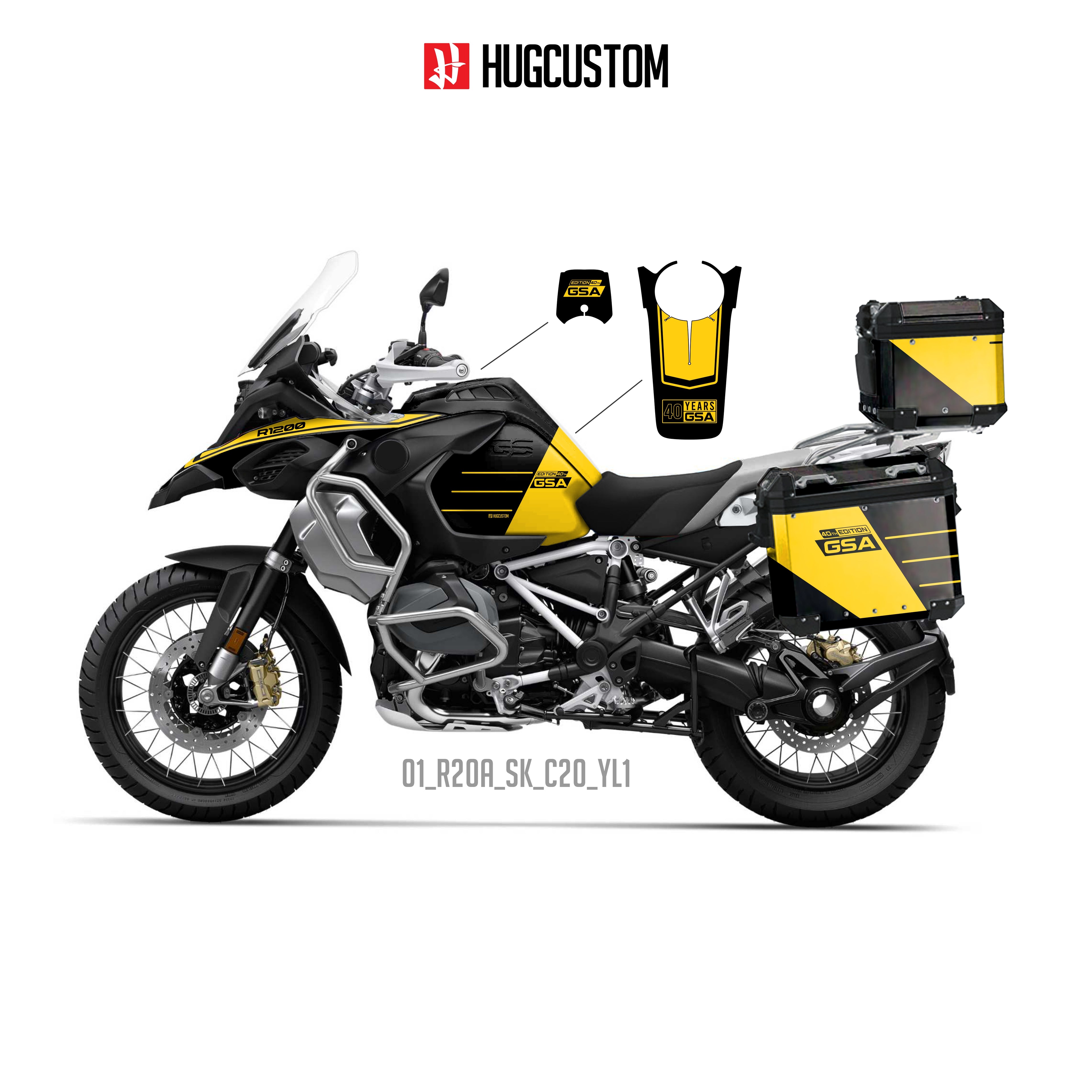 R1200/1250GS Adventure 2014-2025 Sticker Kit – 'Volt Strike' Design - HUGSTICKERCUSTOM