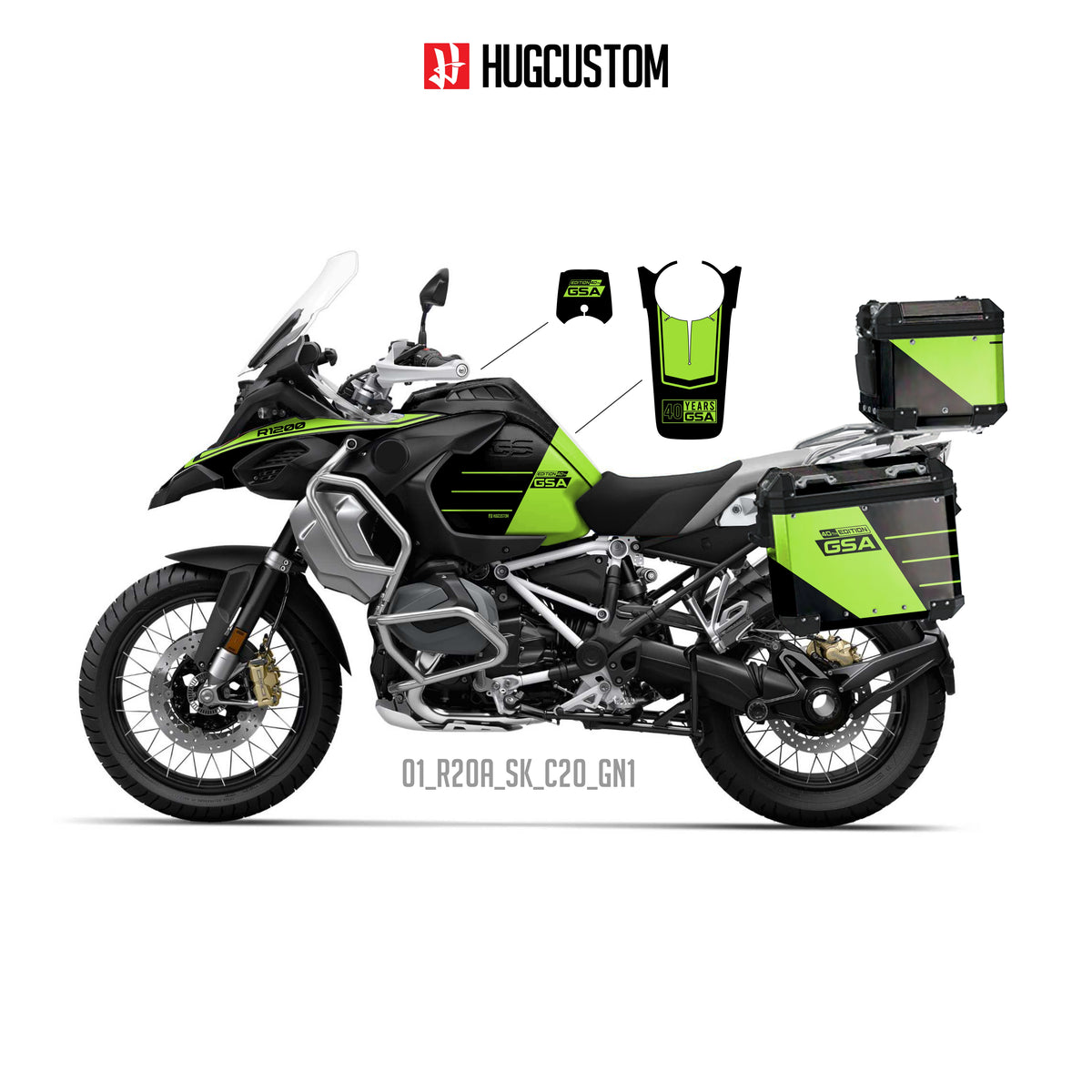 R1200/1250GS Adventure 2014-2025 Sticker Kit – 'Volt Strike' Design - HUGSTICKERCUSTOM