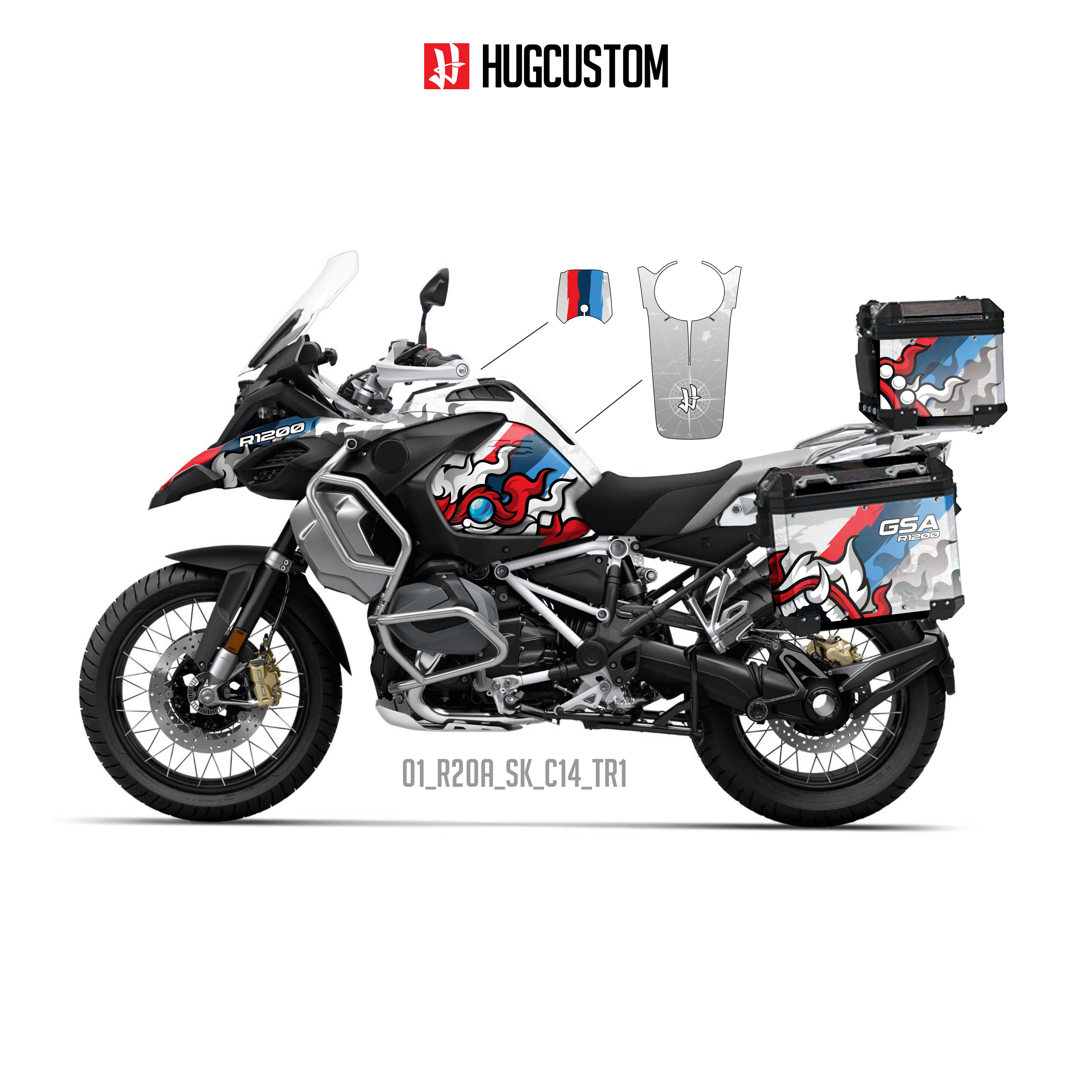 R1200/1250GS Adventure 2014-2025 Sticker Kit – 'Yak' Design - HUGSTICKERCUSTOM