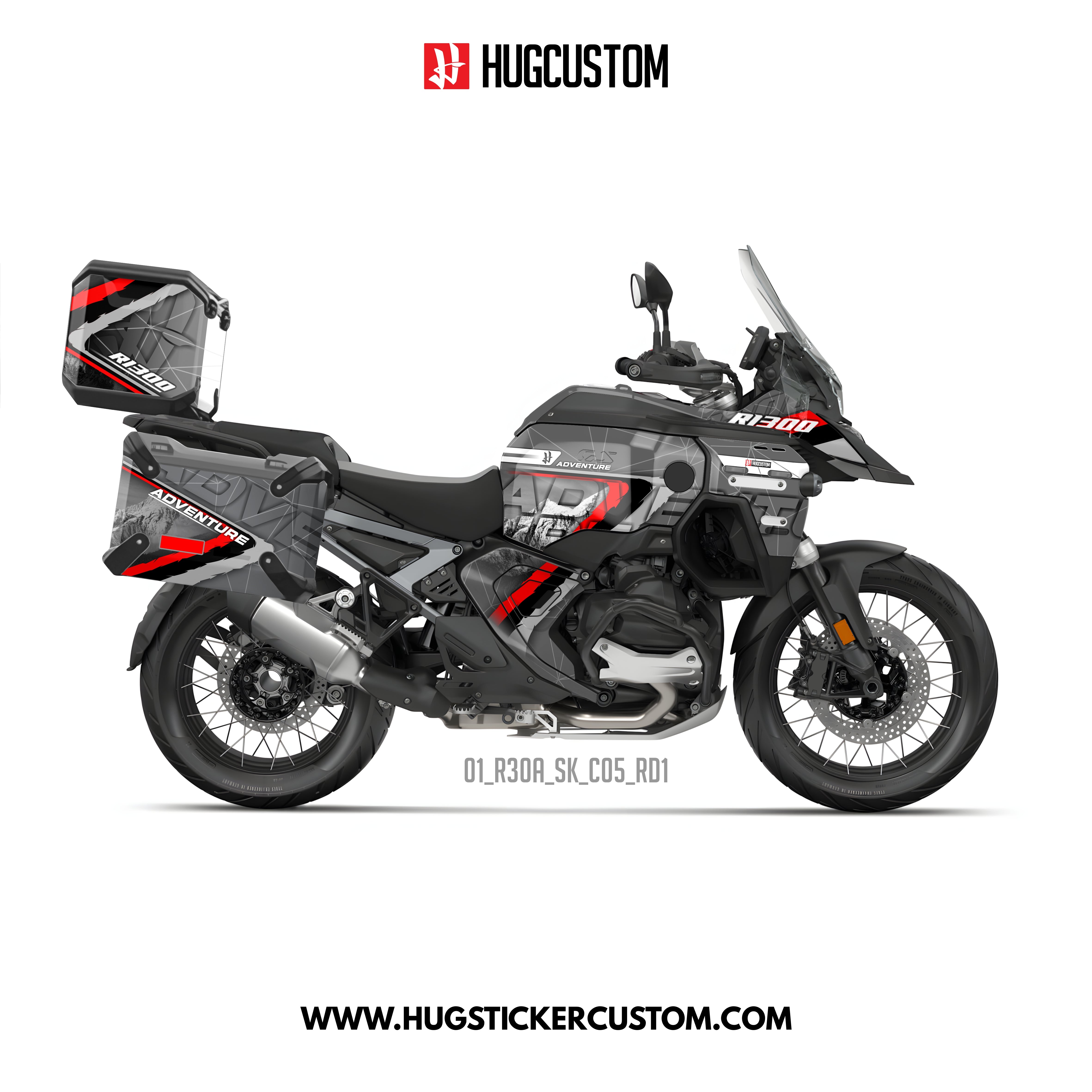 R1300GS Adventure 2024-2025 Sticker Kit – 'Mountain' Design - HUGSTICKERCUSTOM 