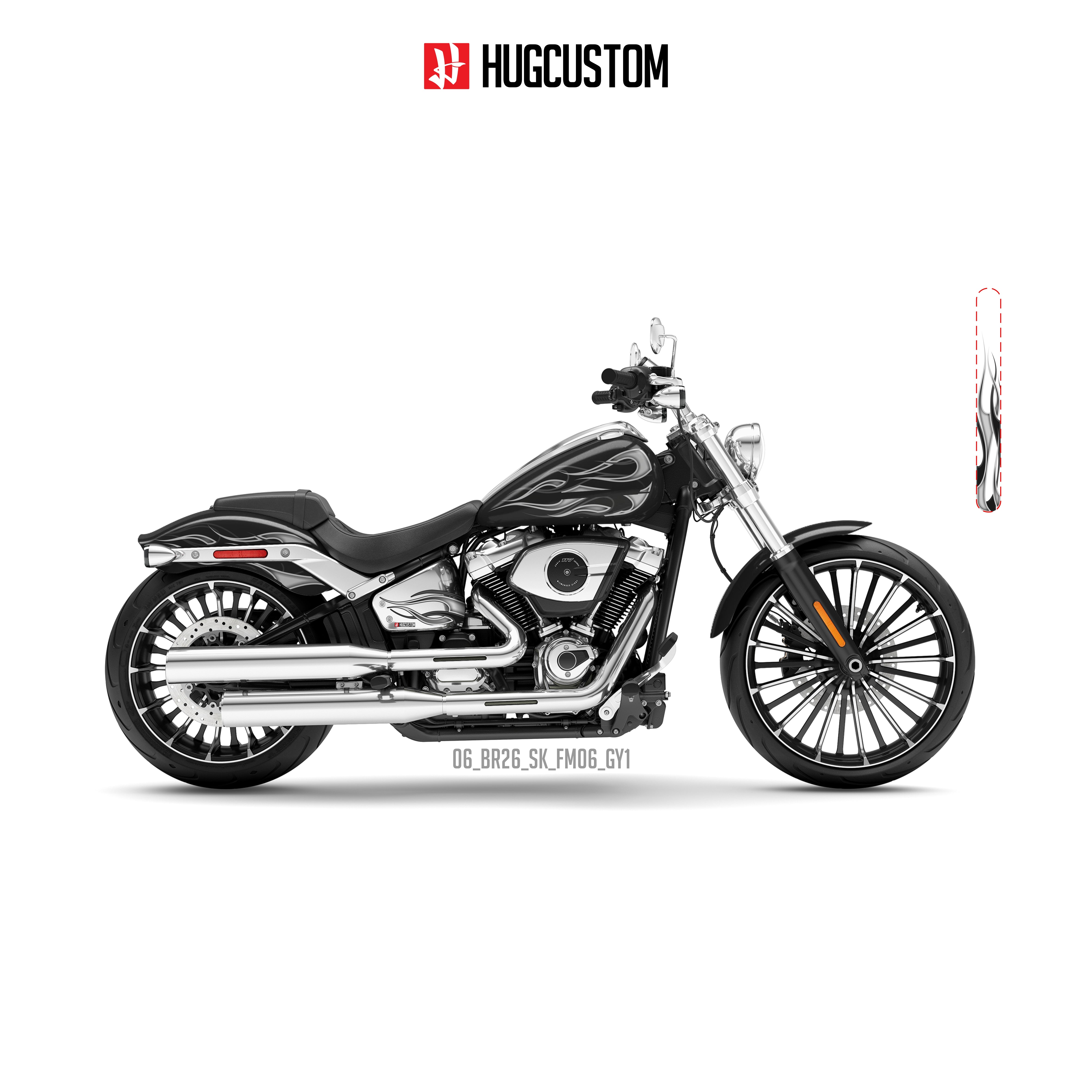 Sticker Kit for Cruiser BR (FXBR) (2024-2026) - 'Ember Legacy' Design - HUGSTICKERCUSTOM