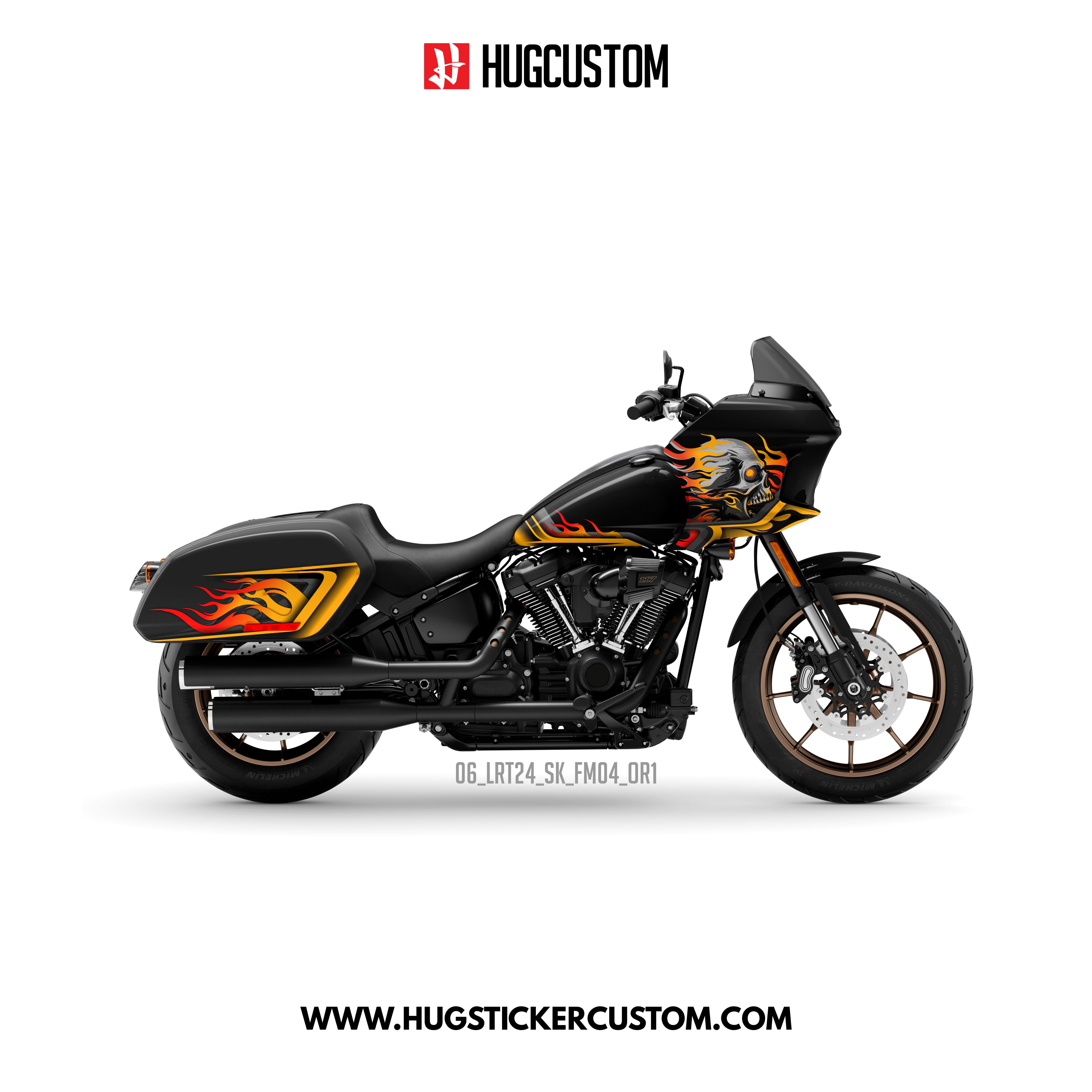 Sticker Kit for Cruiser LRST (FXLRST) (2017-2025) - 'Burning Skeleton' Design - HUGSTICKERCUSTOM 
