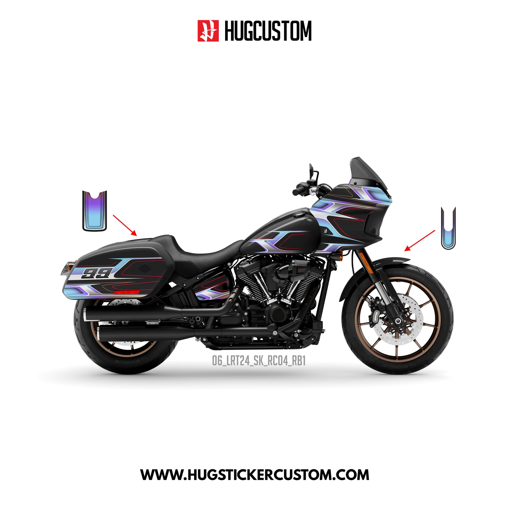 Sticker Kit for Cruiser LRST (FXLRST) (2017-2025) - 'Spectre' Design - HUGSTICKERCUSTOM 