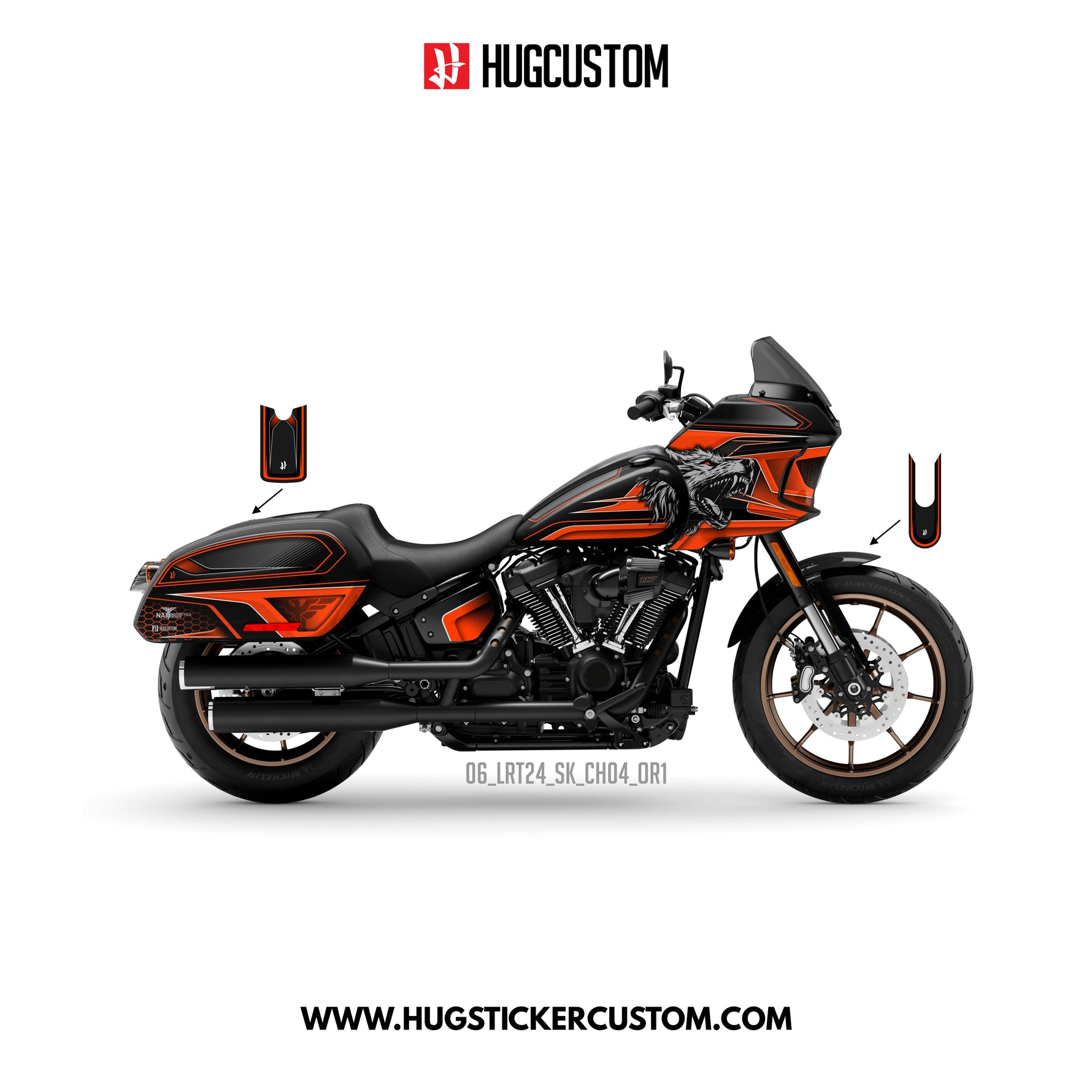 Sticker Kit for Cruiser LRST (FXLRST) (2017-2025) - 'Wolf' Design - HUGSTICKERCUSTOM 