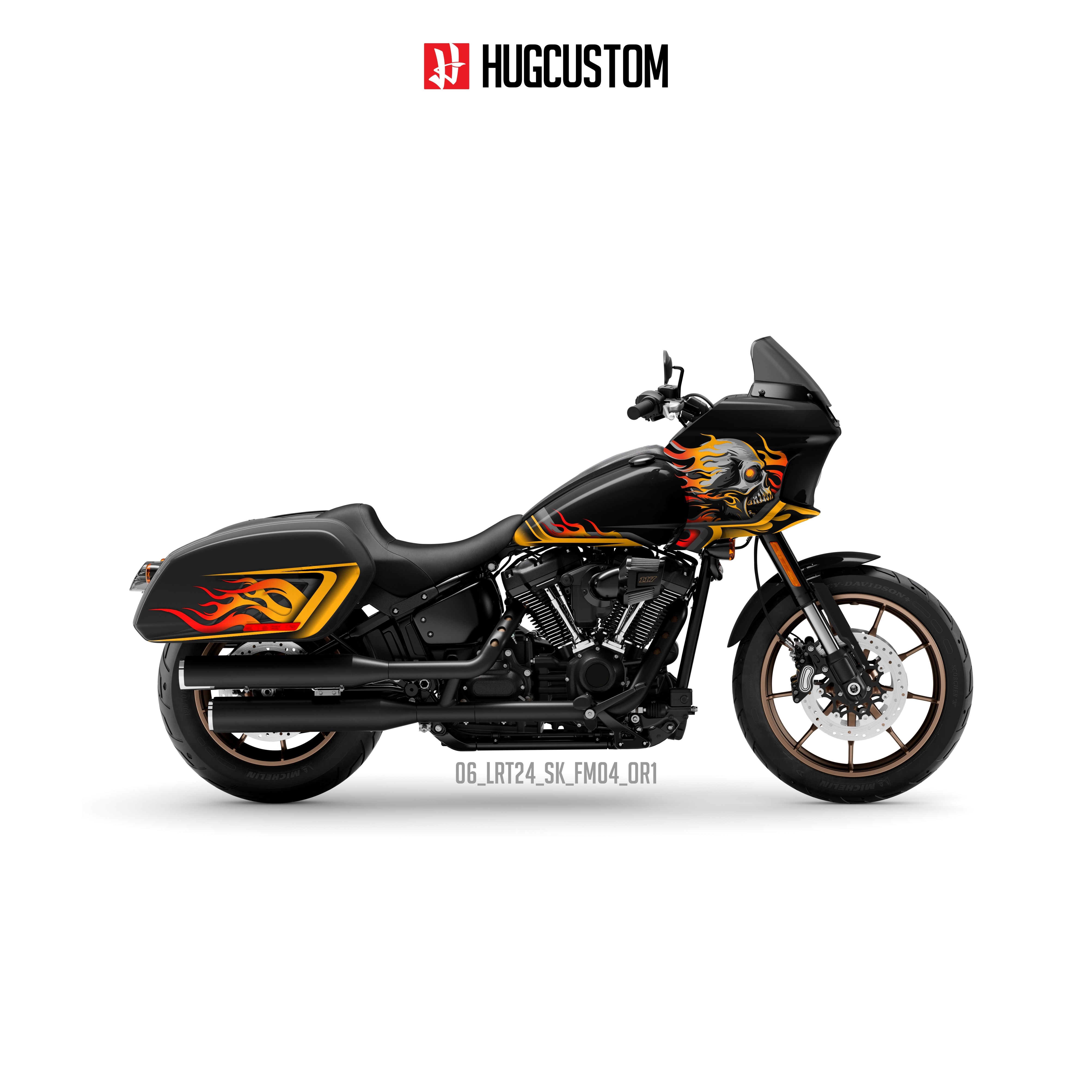 Sticker Kit for Cruiser LRST (FXLRST) (2017-2026) - 'Burning Skeleton' Design - HUGSTICKERCUSTOM 