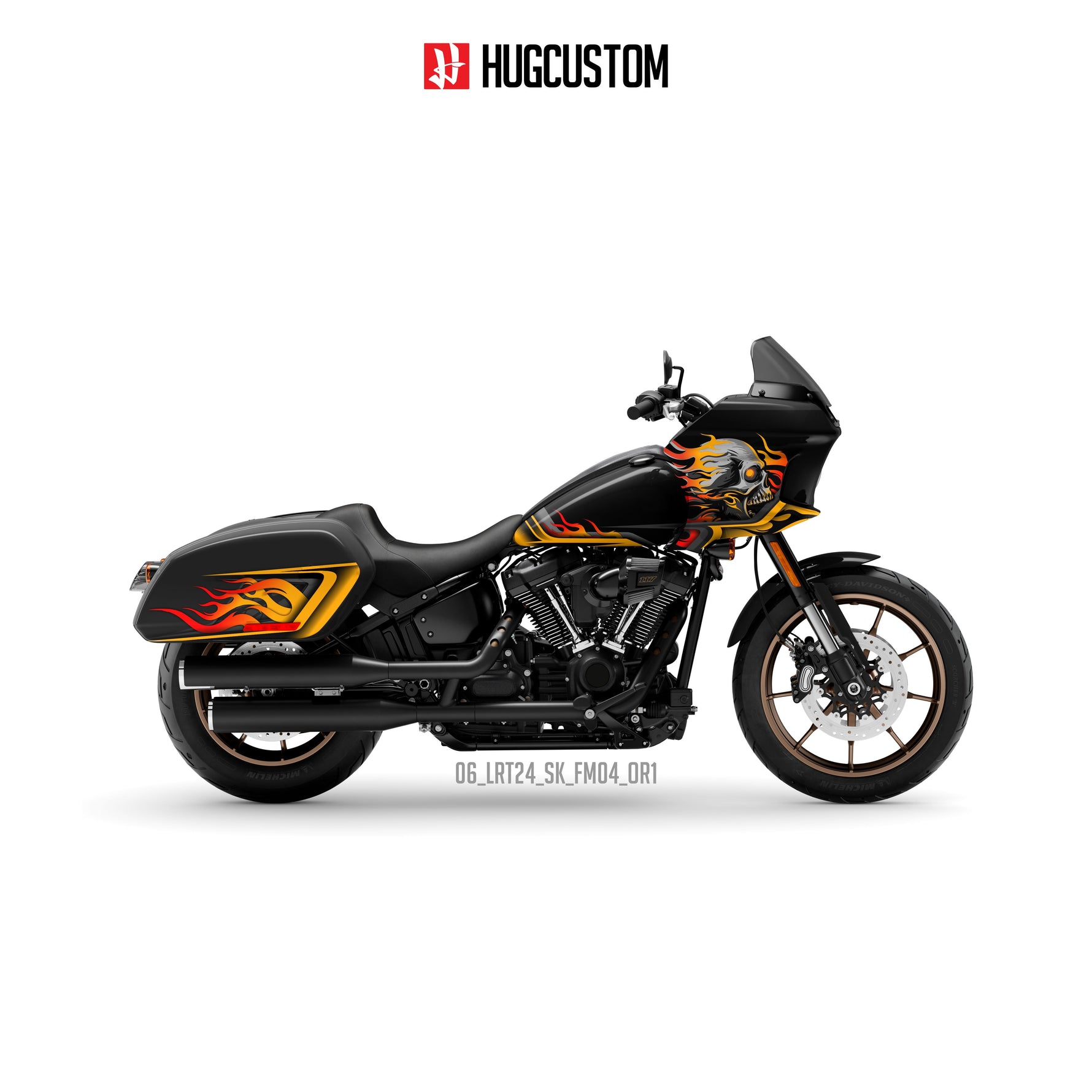 Sticker Kit for Cruiser LRST (FXLRST) (2017-2026) - 'Burning Skeleton' Design - HUGSTICKERCUSTOM 