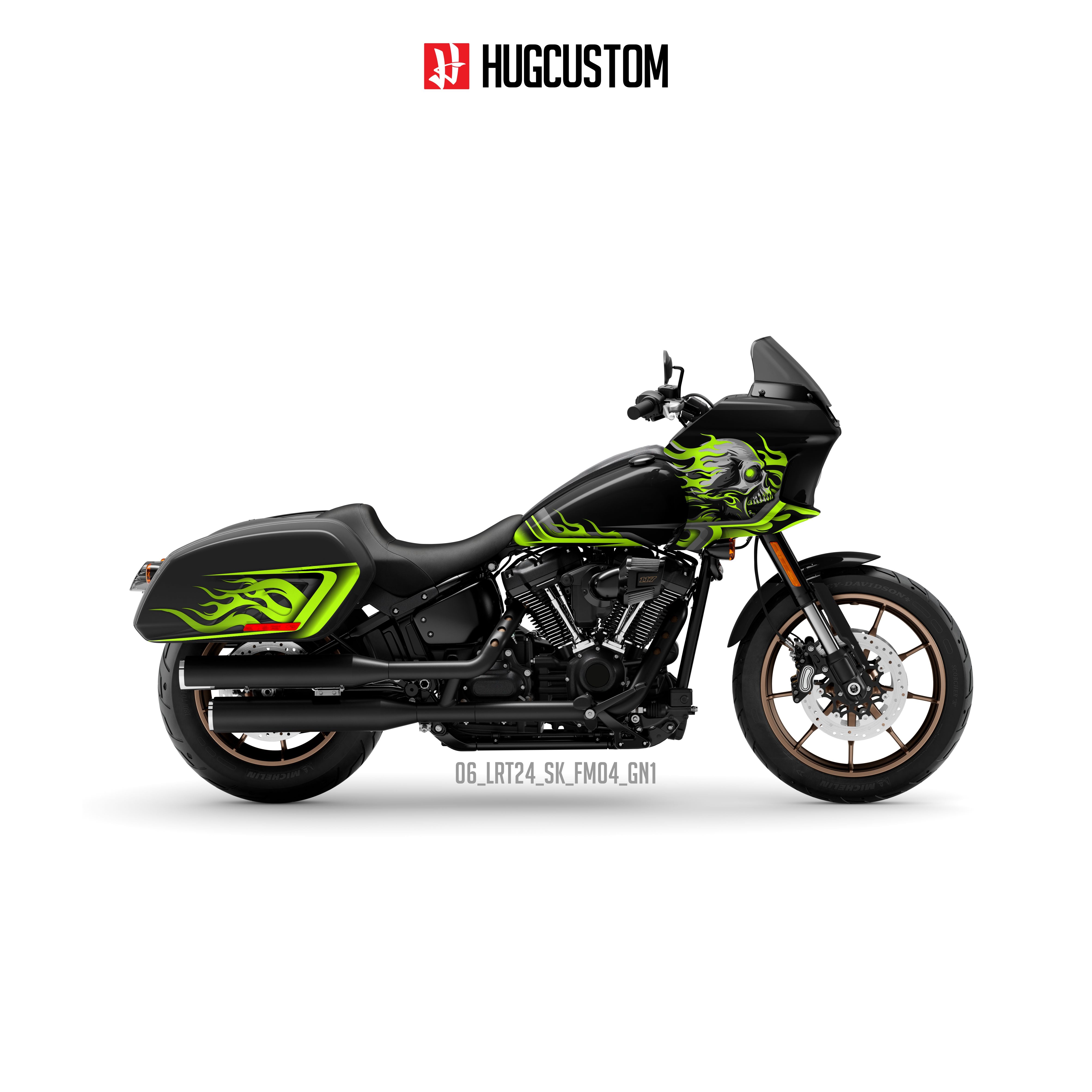 Sticker Kit for Cruiser LRST (FXLRST) (2017-2026) - 'Burning Skeleton' Design - HUGSTICKERCUSTOM 