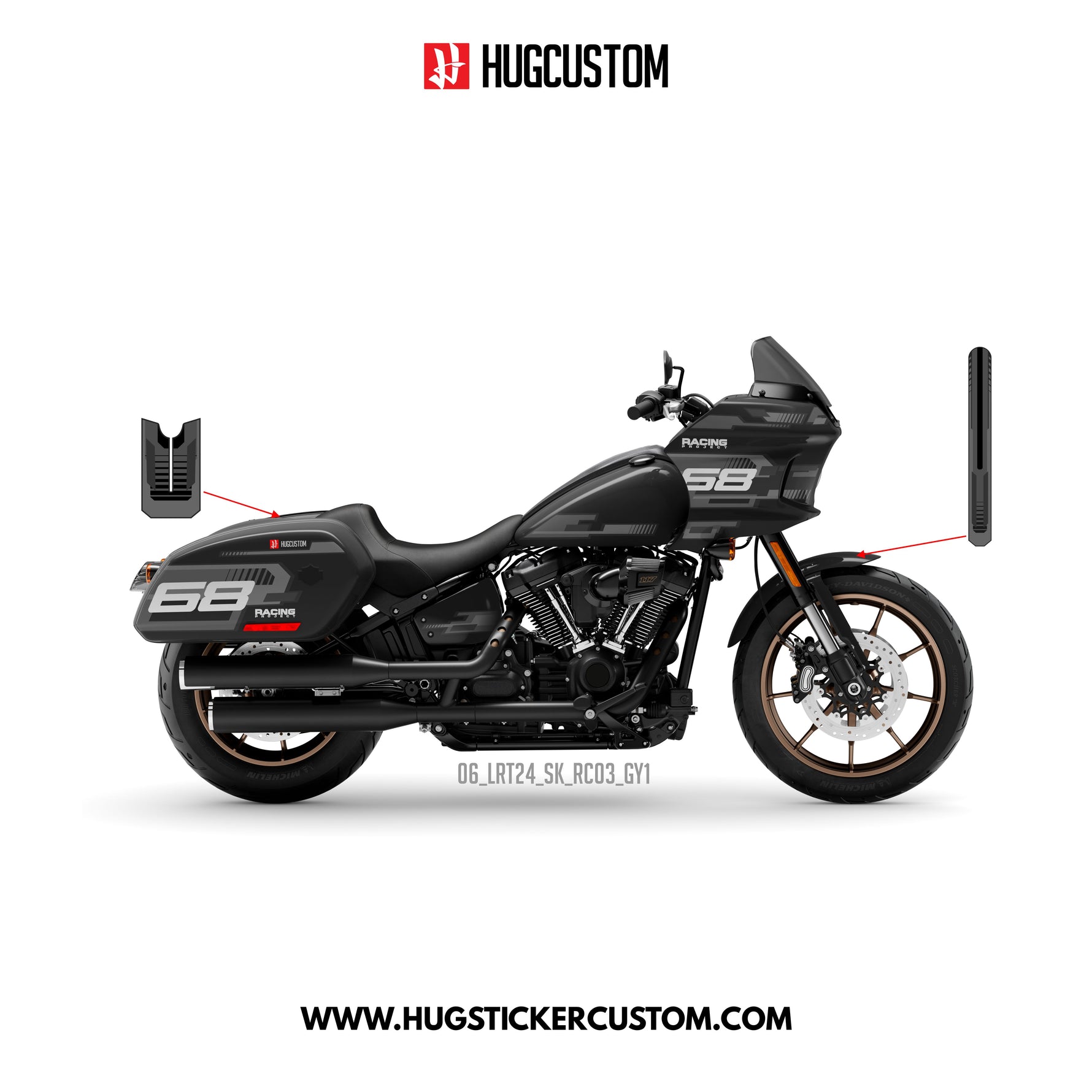 Sticker Kit for Cruiser LRST (FXLRST) (2017-2026) - 'Horizon Speed V.2' Design - HUGSTICKERCUSTOM 